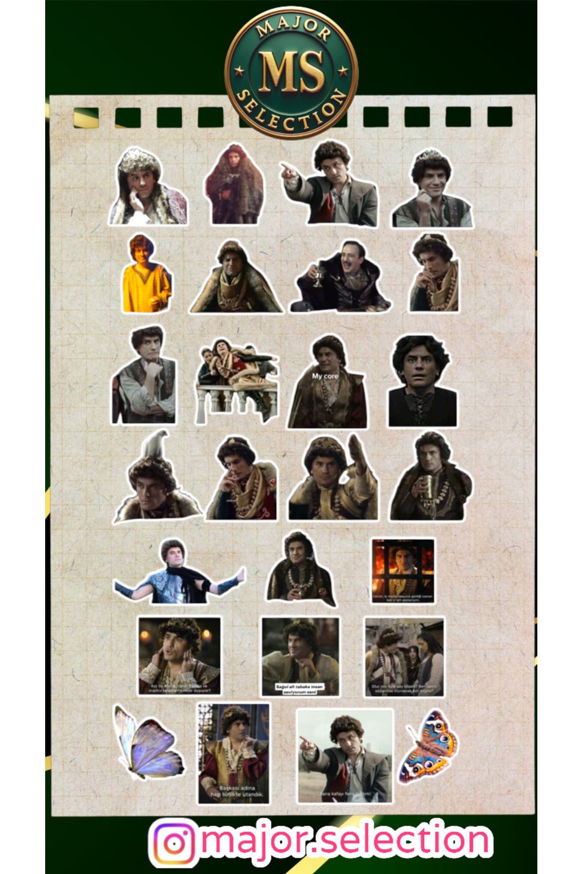 MS Major Selection Prens Dizisi Sticker Set Telefon Laptop Notebook Tablet Defter Etiket