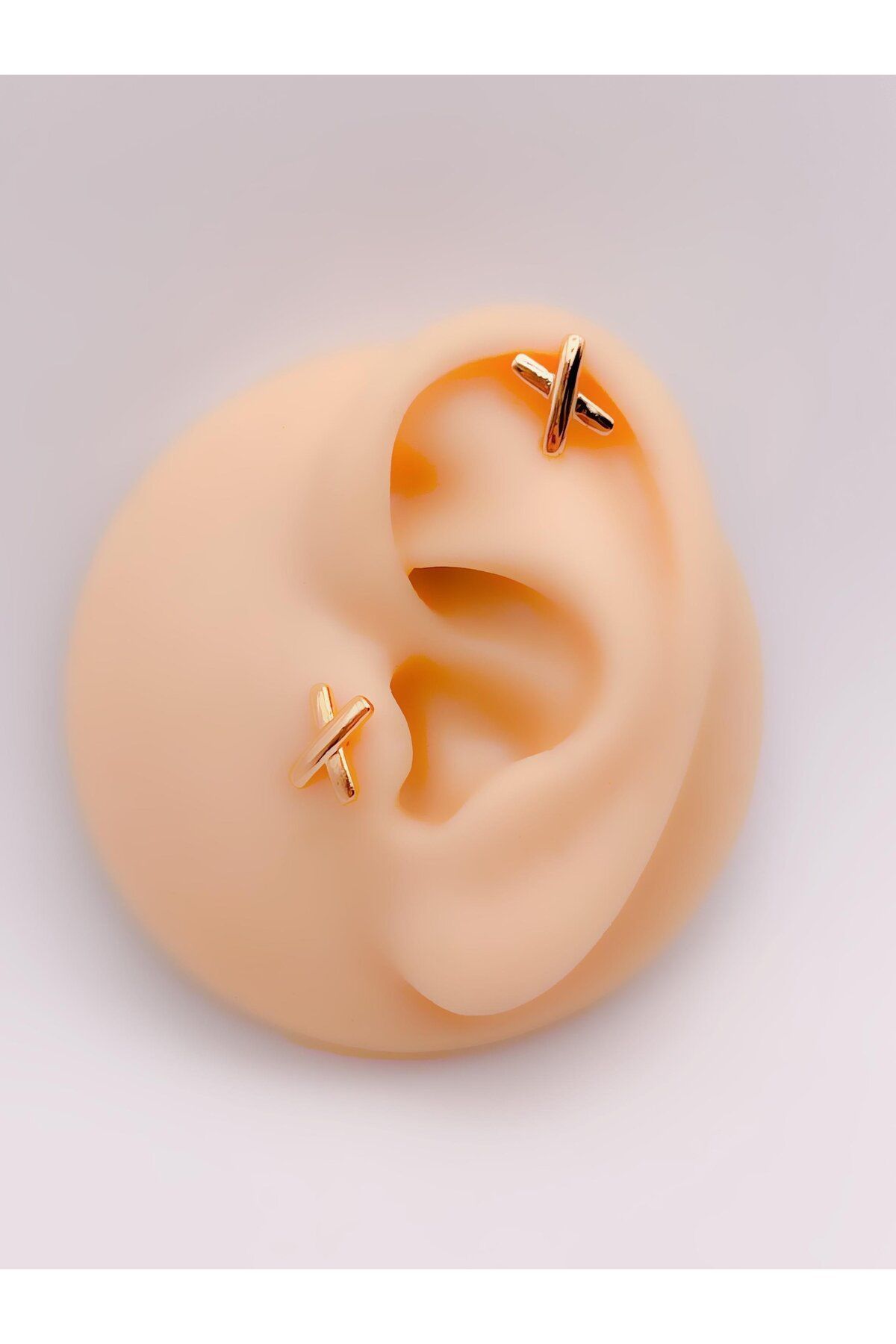 Trinos Cerrrahi Çelik Piercing ( Pirsing ) X Figürlü Tragus Helix Piercing (1adet)