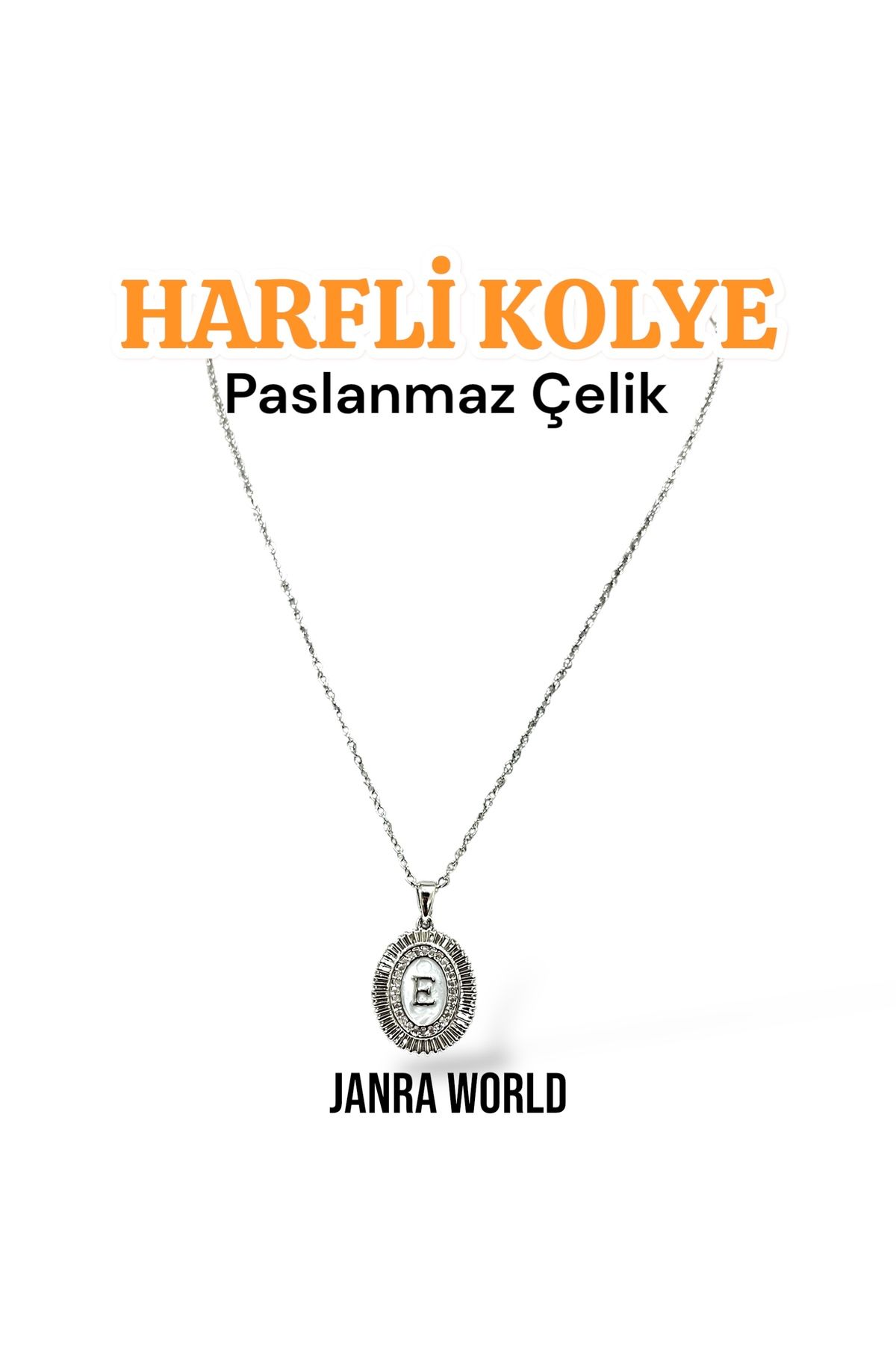 JANRA WORLD Harfli Model Çelik Kolye – Paslanmaz Çelik – Kadın Gold & Silver Renk Seçenekli HARFLİ KOLYE