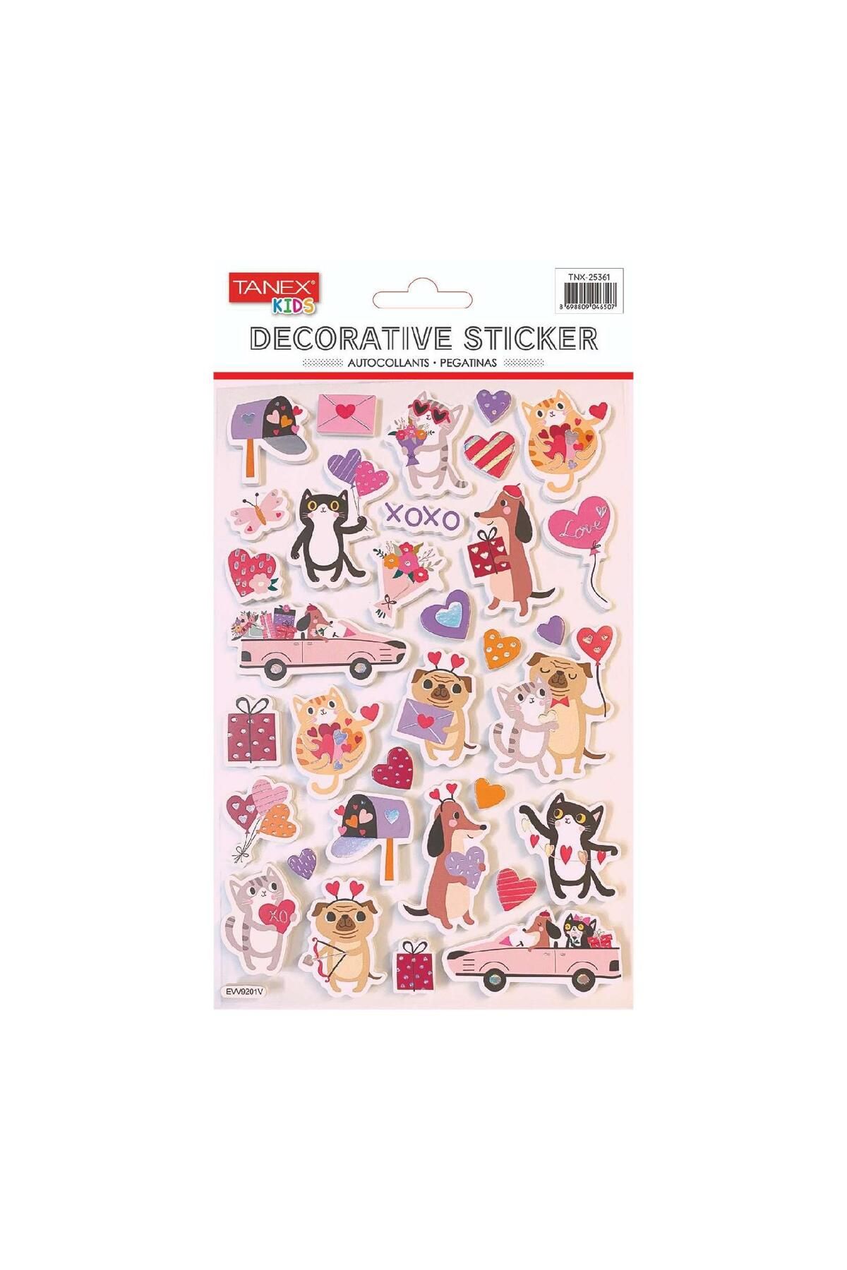 Tanex Kids Sticker Puffy Sevimli Canlılar Serisi Kediler 33 Parça (25361)