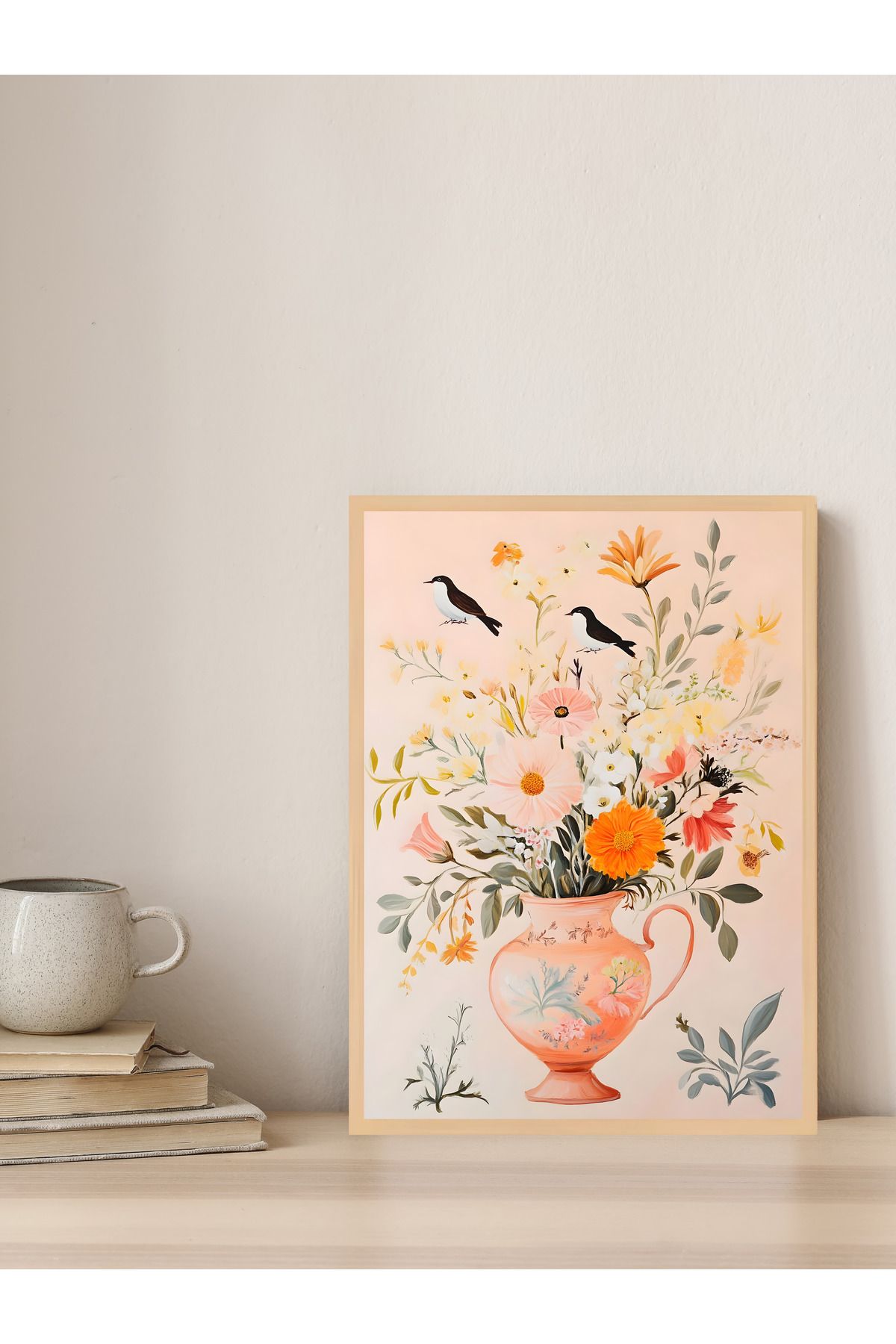 Tuba Decor Tek parça Ahşap Çerçeve Görünümlü MDF Tablo