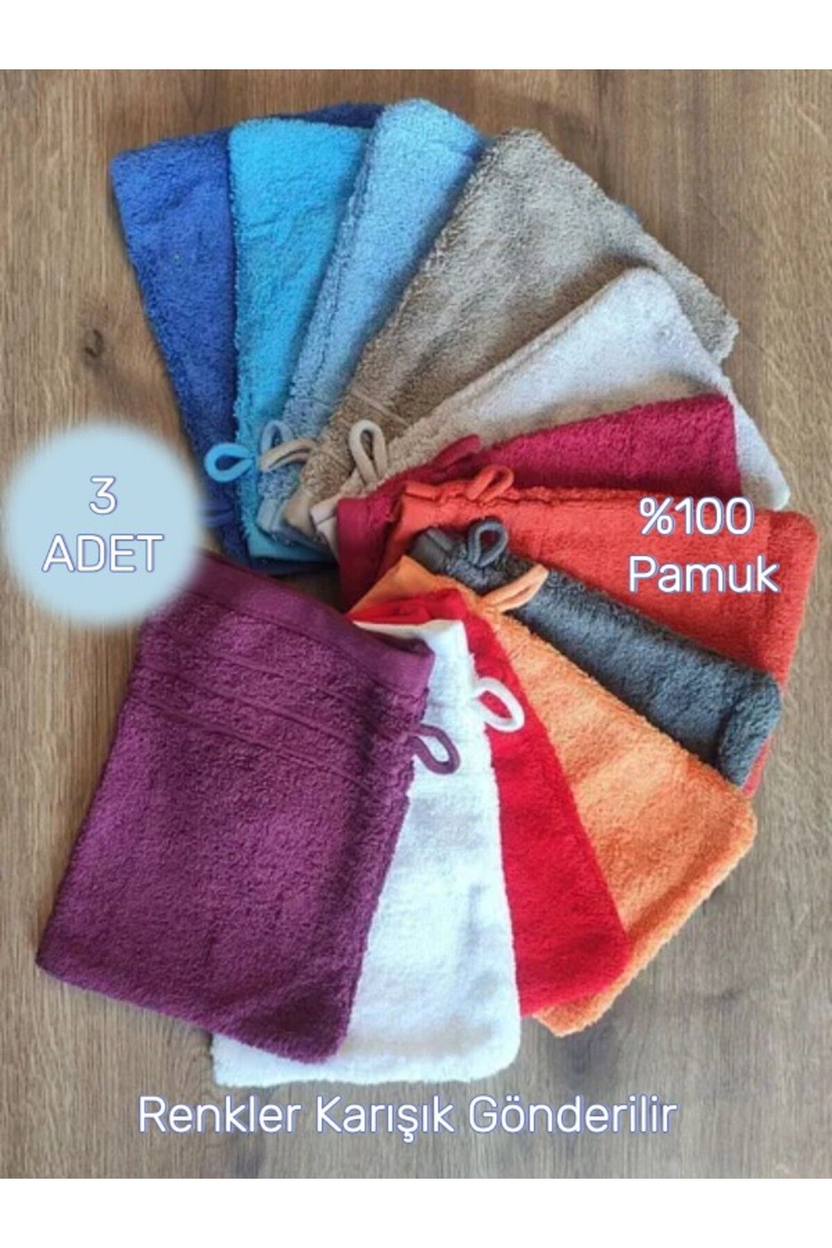 embays collection 3 Lü Pamuklu Bebek, Çocuk ,Yetişkin Havlu Banyo Kesesi-Lifi Outlet