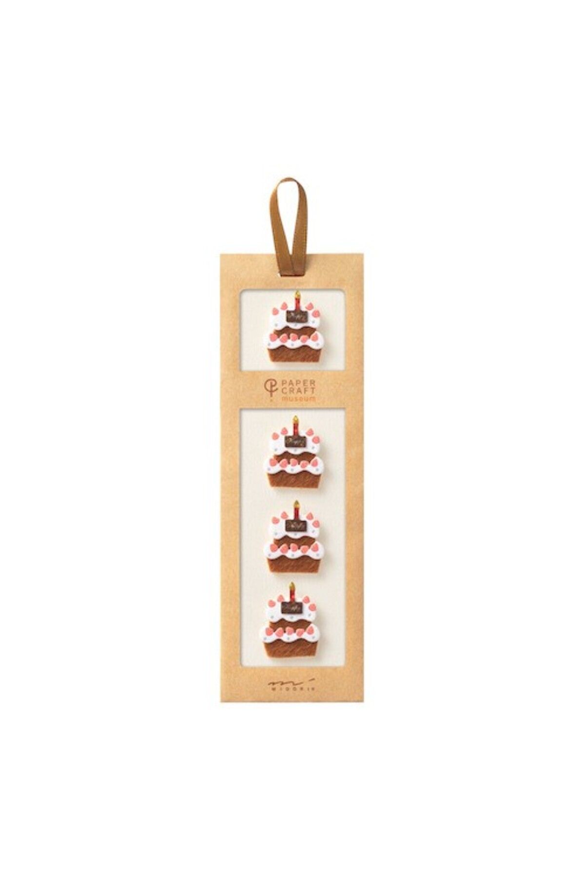 Midori Paper Craft Boyutlu Sticker Çıkartma - Doğum günü Pastası