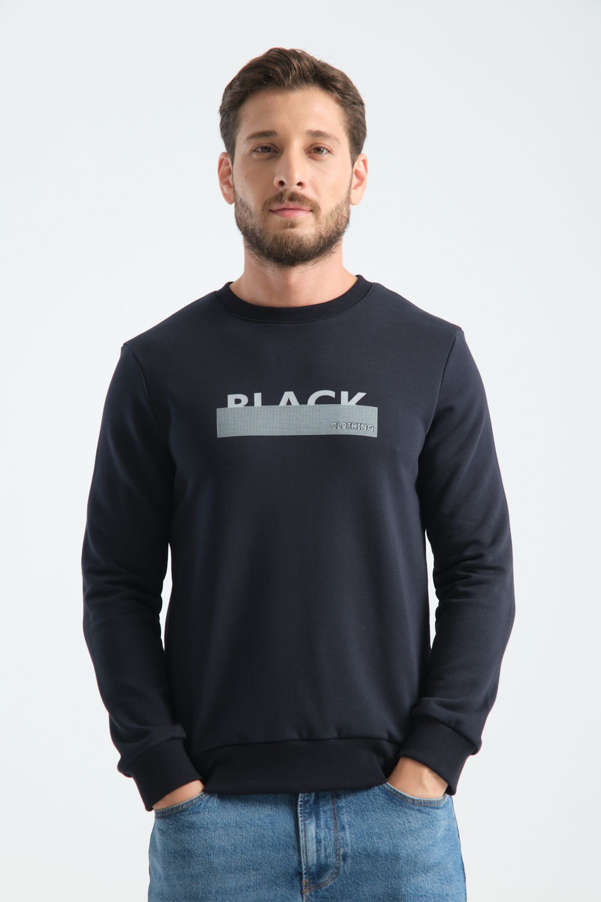 Shooter Sportswear Elite Class Erkek Sweatshirt Lacivert Sökülmez Baskı Standart Kalıp