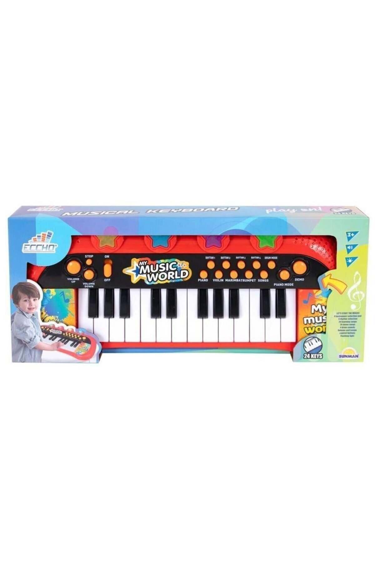 Sunman Oyuncak 24 Tuş Işıklı Kırmızı Org 00004381