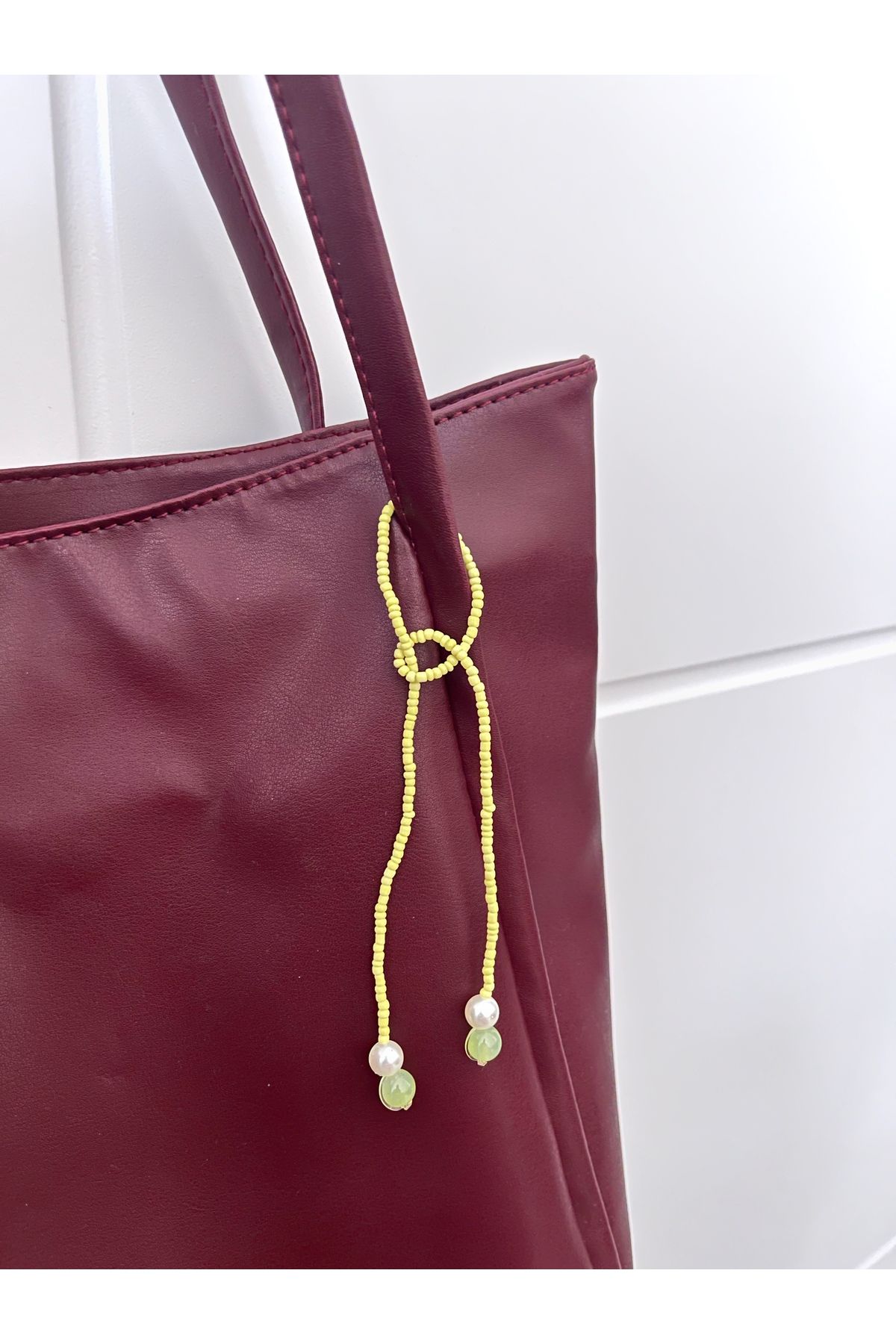 Poshy Atelier Boncuklu İnci Çanta Charmı Araba Süsü