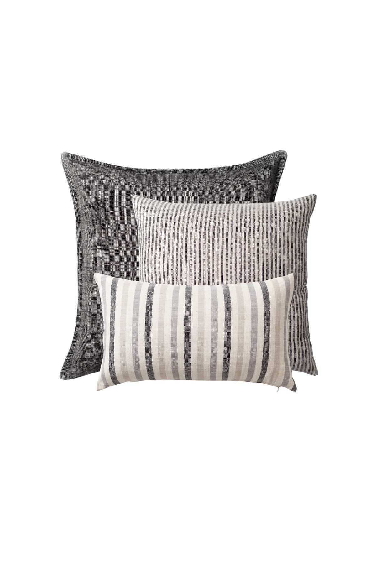 Fineroom Living " StripeOnStripe " - Dekoratif Yastık- 3'lü Kombin Set (Ic Yastık Dahil)