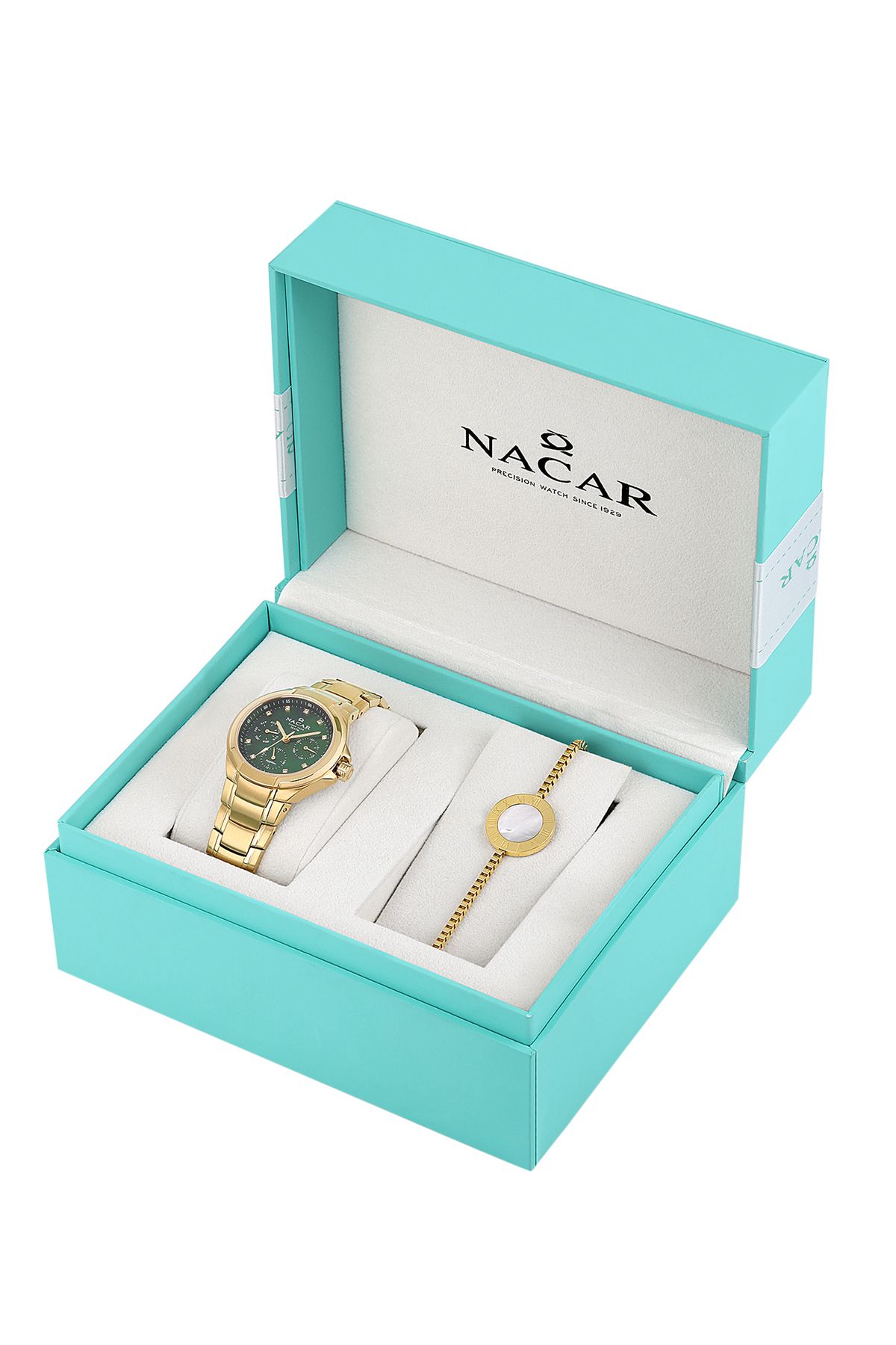 Nacar SAFİR CAM ALTIN KADIN KOL SAATİ NC28-392322-DNM-SET