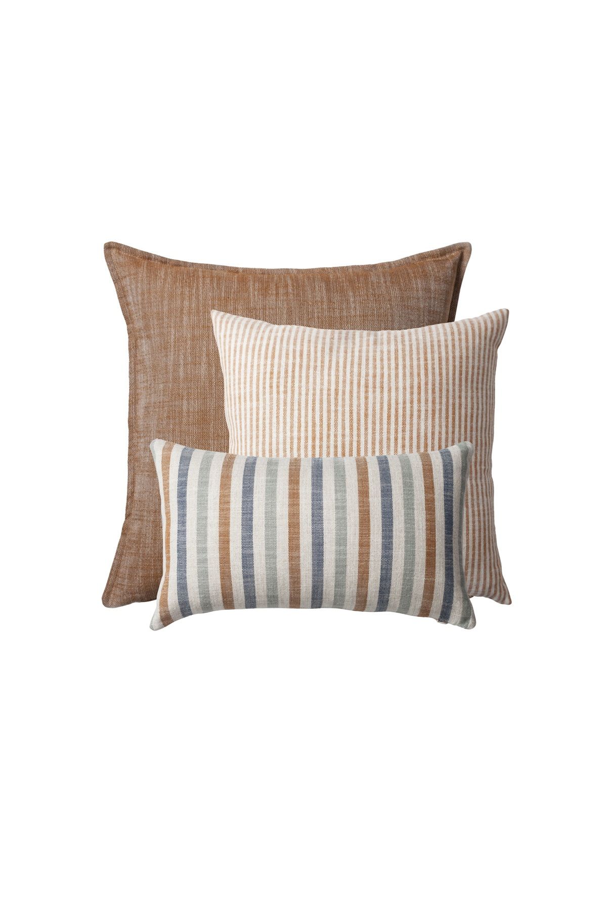Fineroom Living " StripeOnStripe " - Dekoratif Yastık- 3'lü Kombin Set (Ic Yastık Dahil)