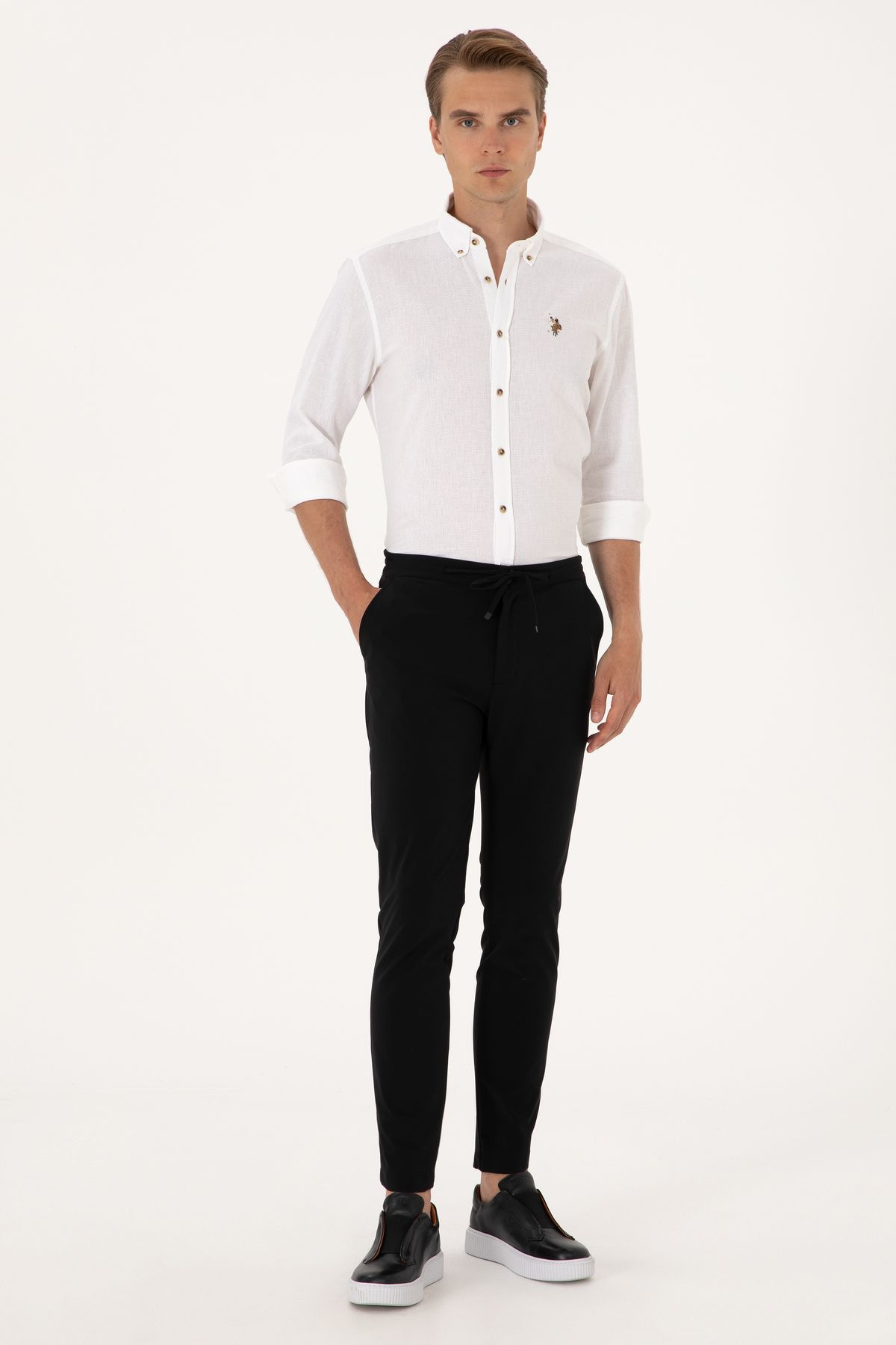 U.S. Polo Assn. Erkek Siyah Kanvas Pantolon 50308040-VR046