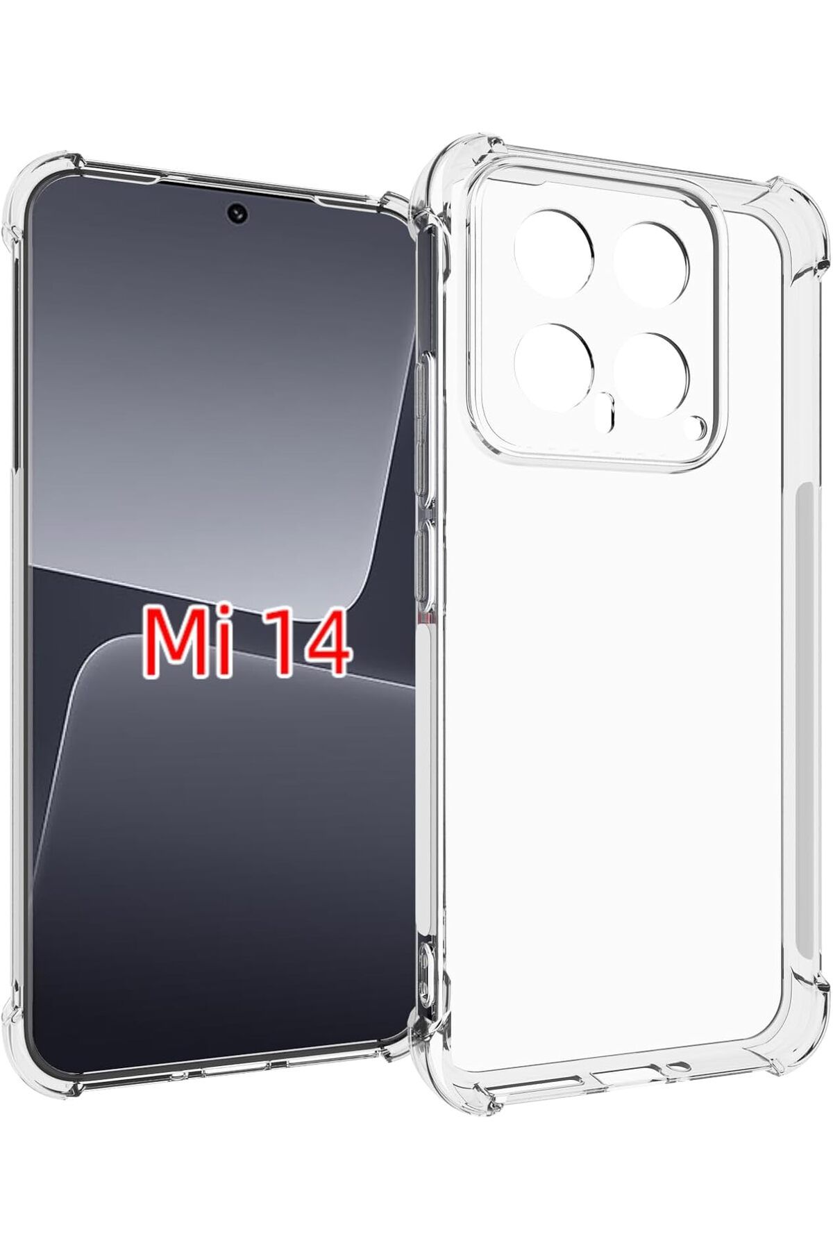 Ehr. Xiaomi Mi 14 Uyumlu Darbe Önleyici Sararmaya Dayanıklı Airbag Korumalı Ultra Slim TPU Şeffaf Silikon