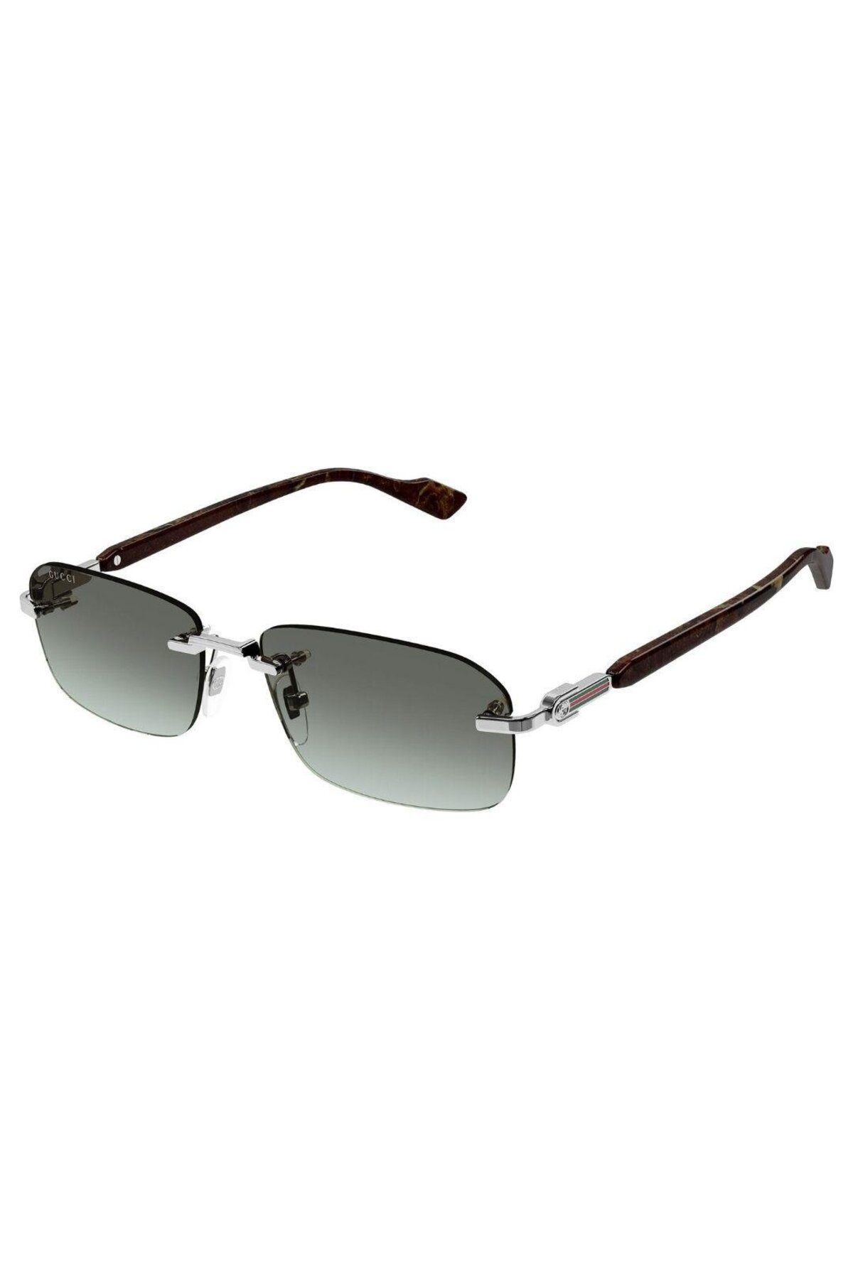 Gucci GG1221S 008 56-16 Unisex Güneş Gözlüğü – Dikdörtgen Metal Çerçeve, Füme Lens, UV400 Koruma