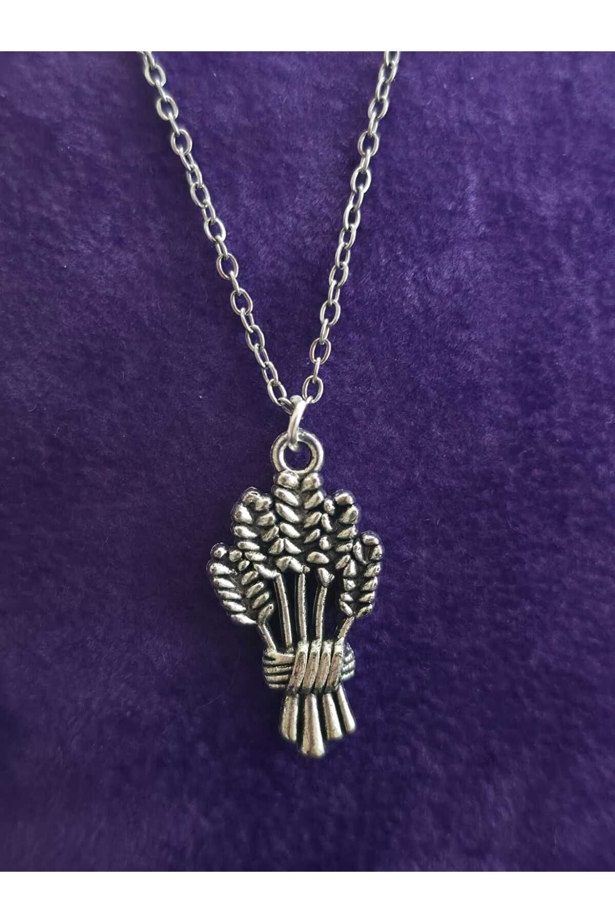 sarıyer silver Buğday Model Geleneksel Tarım Tasarım Şık Minimal Stil Buğday Çelik Kolye Ucu Ve Çelik Zincir Kolye