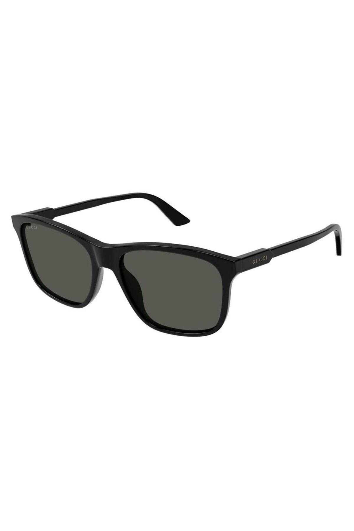 Gucci GG1819S 001 57-17 Unisex Güneş Gözlüğü – Dikdörtgen Çerçeve, Siyah Lens, UV400 Koruma