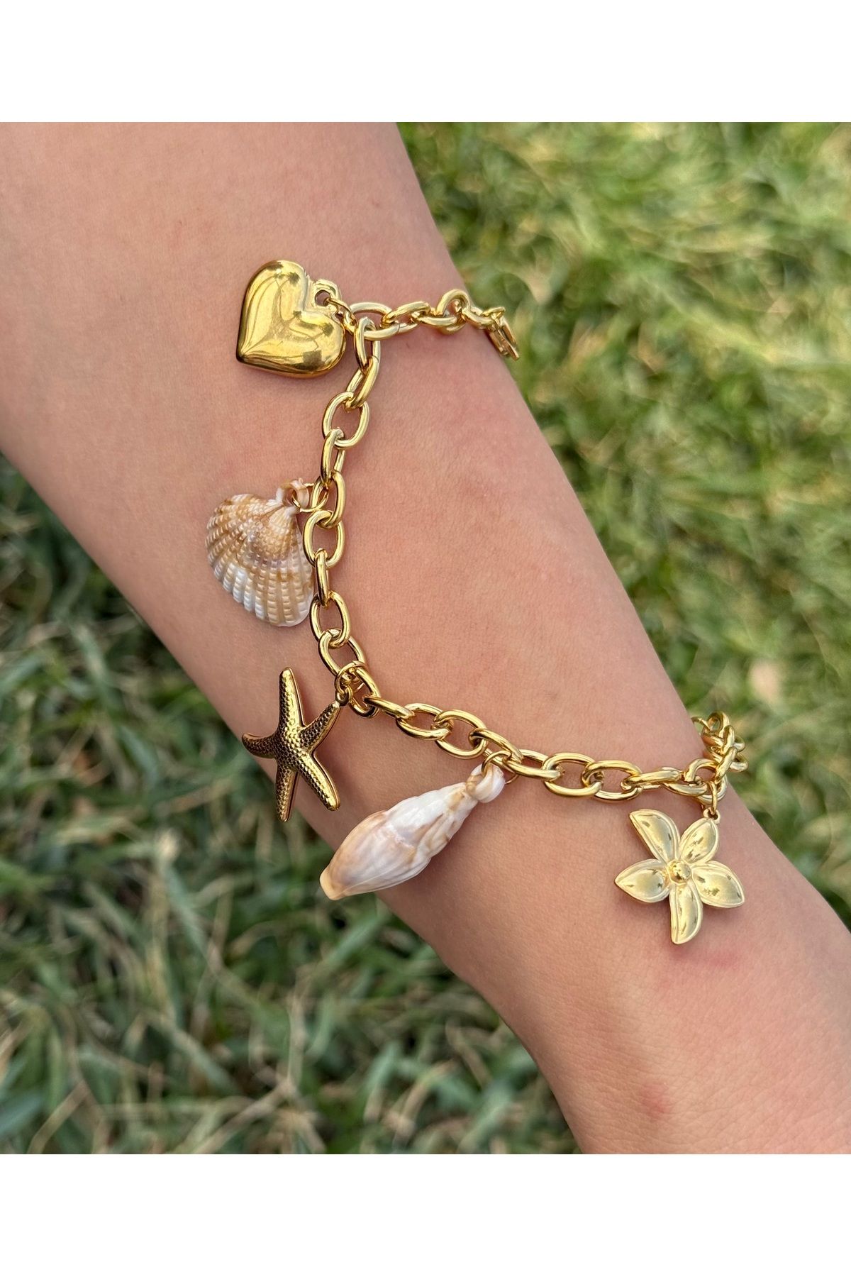 ARMELİA ACCESORİES Armelia Accessories Yaz Temalı Figürlü Zincir Çelik Bileklik