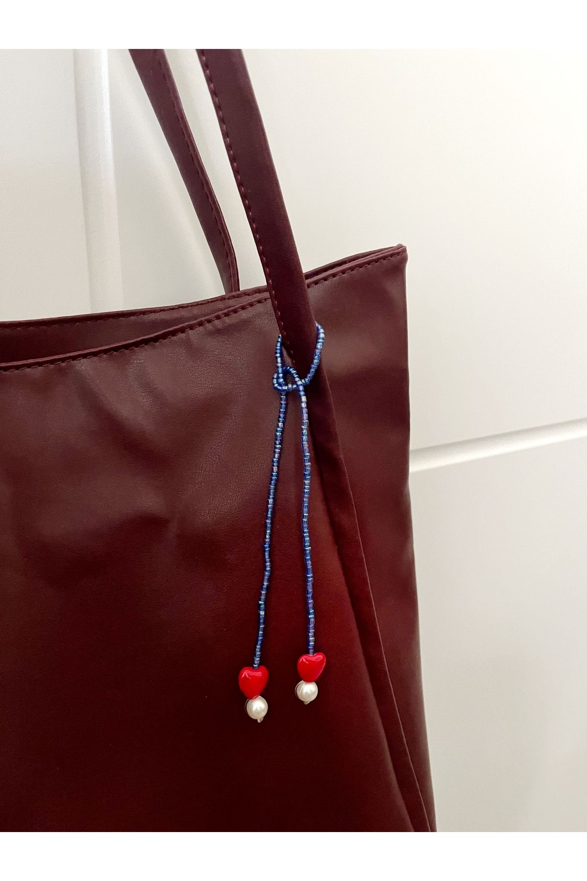 Poshy Atelier Boncuklu İnci Çanta Charmı Araba Süsü