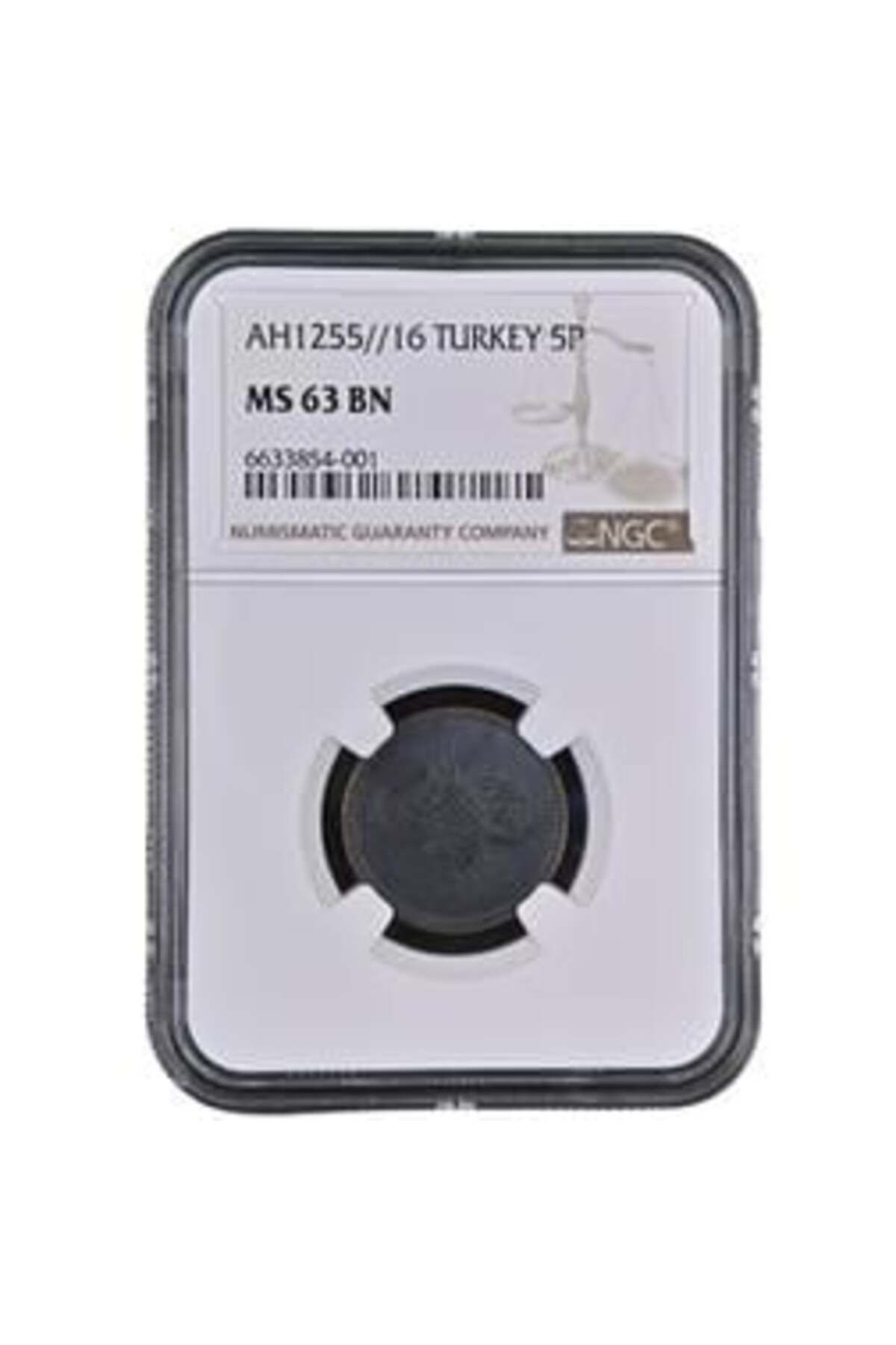 Lidya Koleksiyon Sultan Abdülmecid 1255/16 Bakır 5 Para - ÇİL - NGC MS63 BN