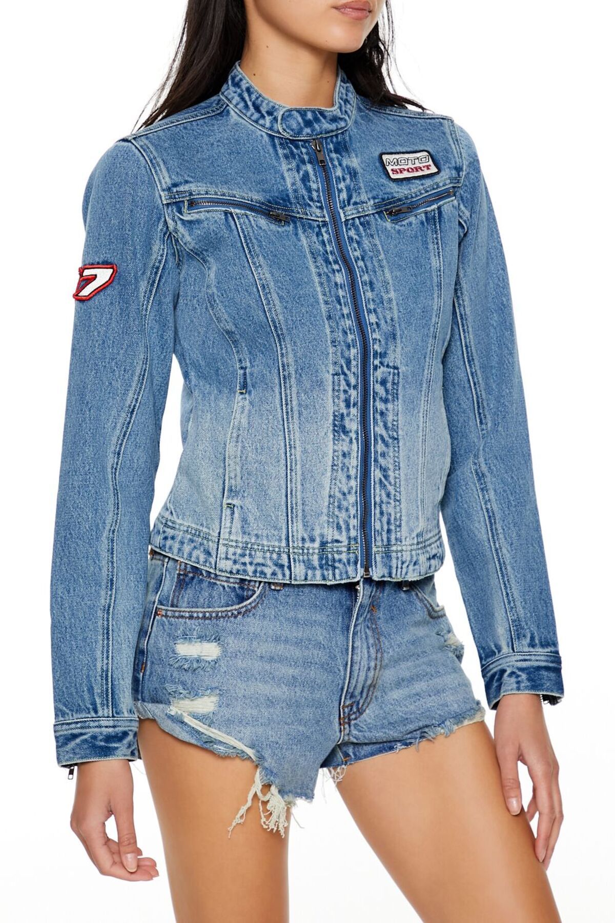 Forever 21 Denim Moto Ceket