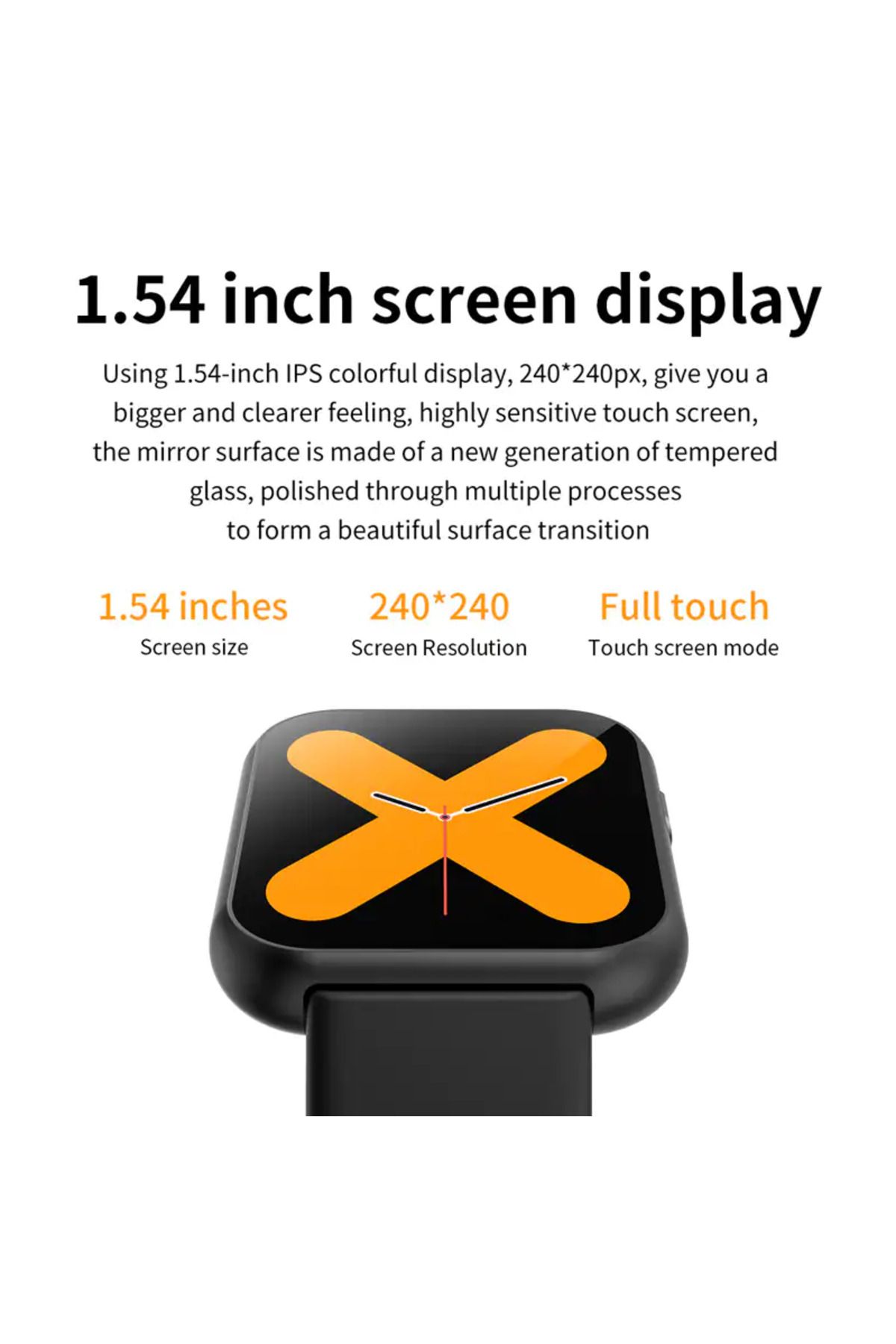 ideal STORE-SmartWatch X6 Plus idealstore, 1.54 inch Full Touch Screen, Bluetooth, Compatible with iOS and And 4