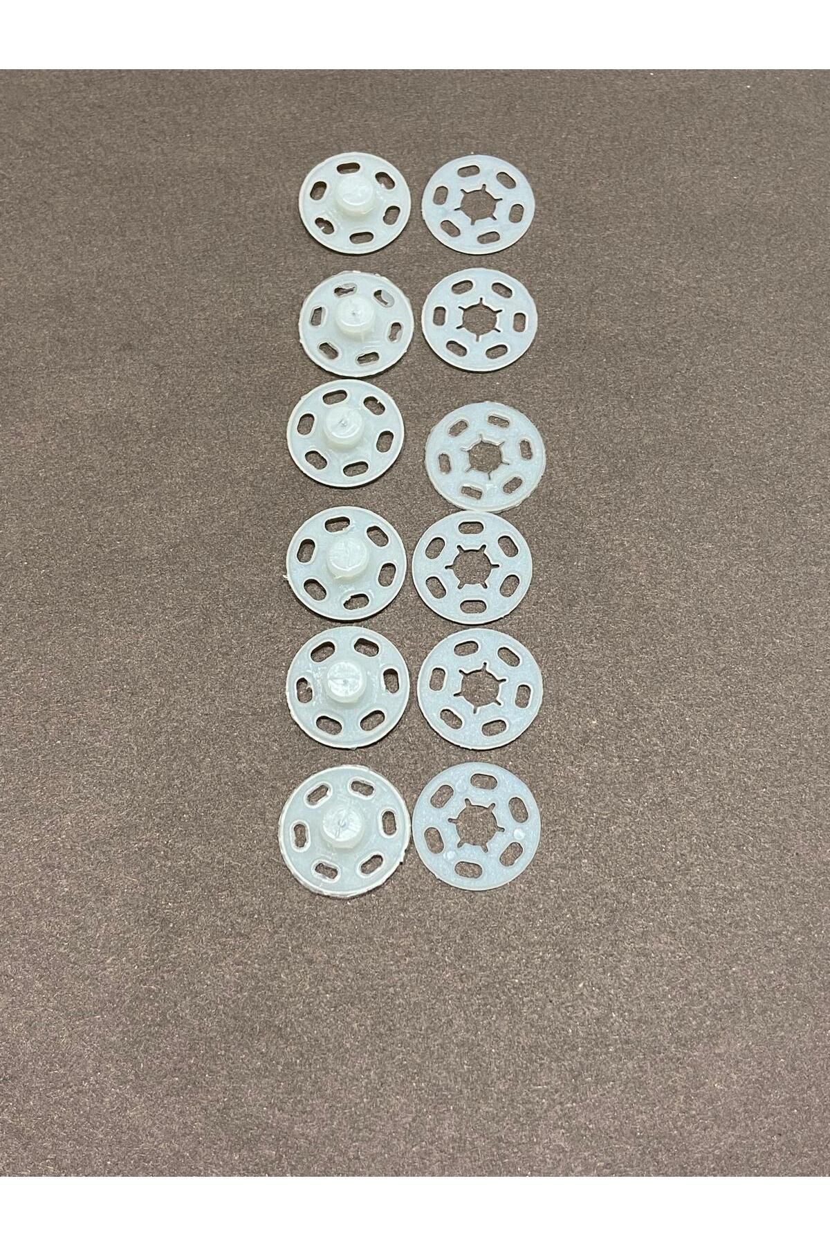 karantuhafiye Plastik Çıtçıt / Beyaz / 1,8 cm / 6 lı set