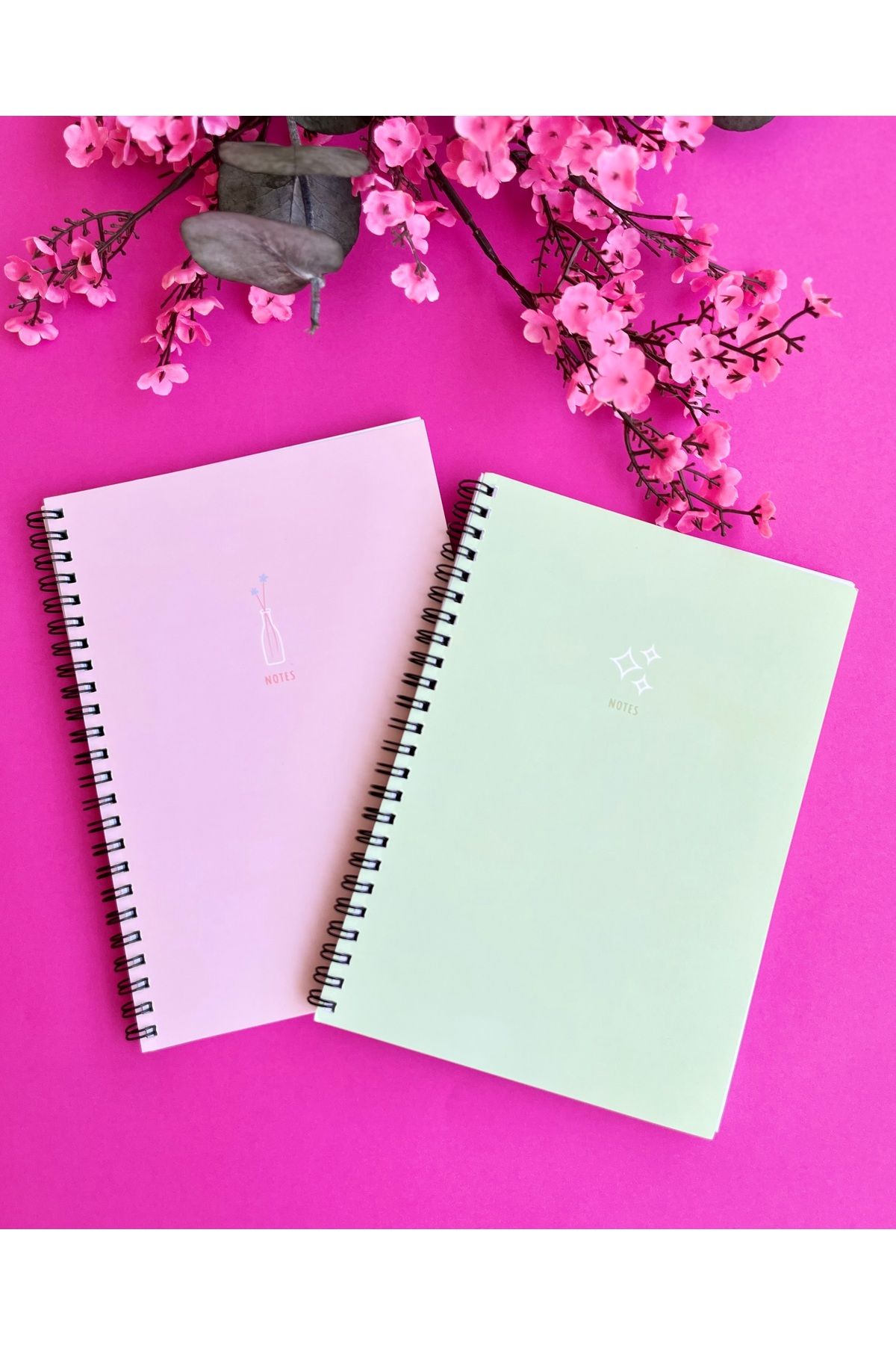 Smile Notes A5 Spiralli Okul Defteri 80 Yaprak 2’li Set- Kareli Defter-A5 Boy Defter