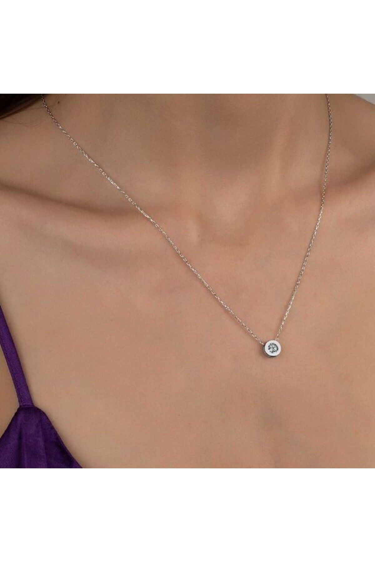 shop Taşlı Tek Taş 925 Ayar Gümüş Kolye