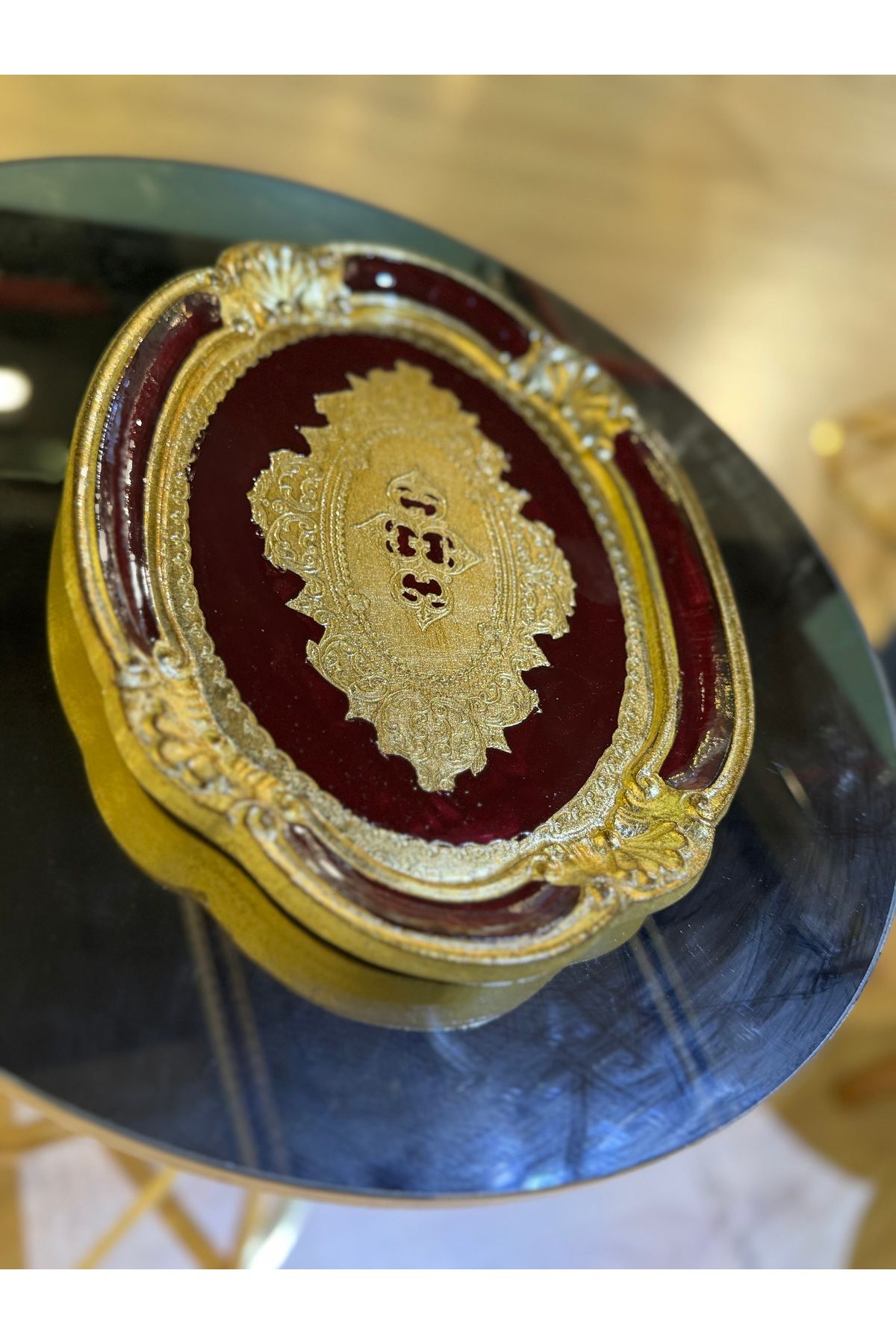 masi Esterhomedecor Tek Kişilik Orijinal Gül Ağacı Dikdörtgen Sunum Tepsisi 30cm