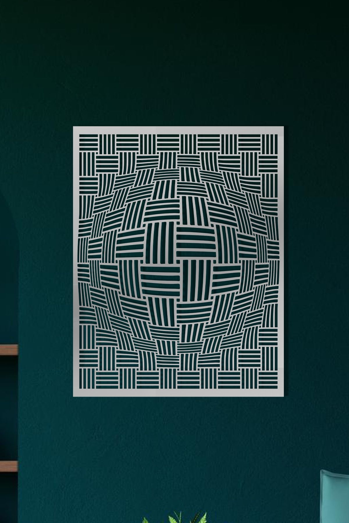 cncrafft Optik İllüzyon Metal Tablo – Geometrik Desenli Modern Duvar Dekoru