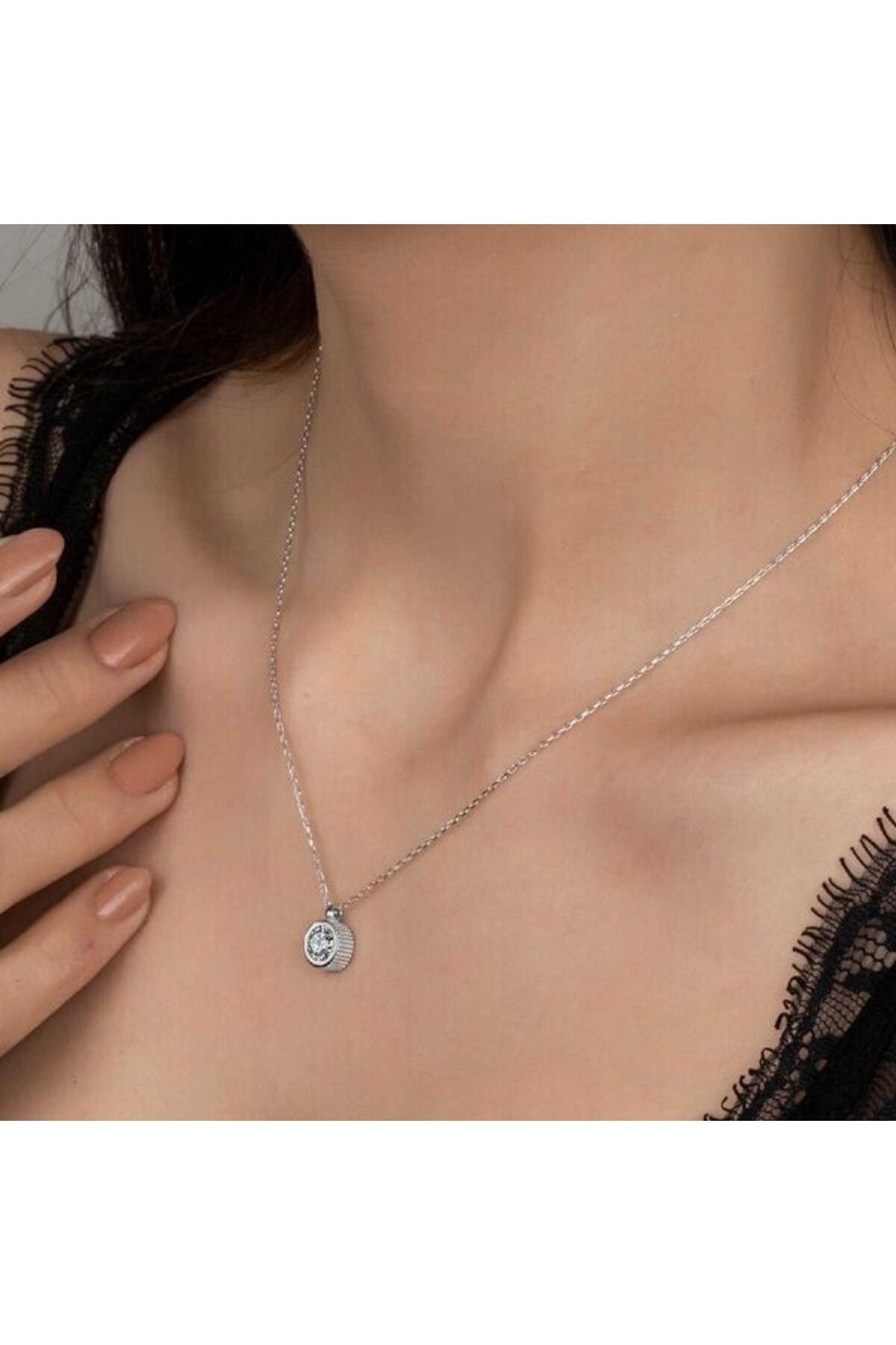 shop Taşlı Tek Taş 925 Ayar Gümüş Kolye