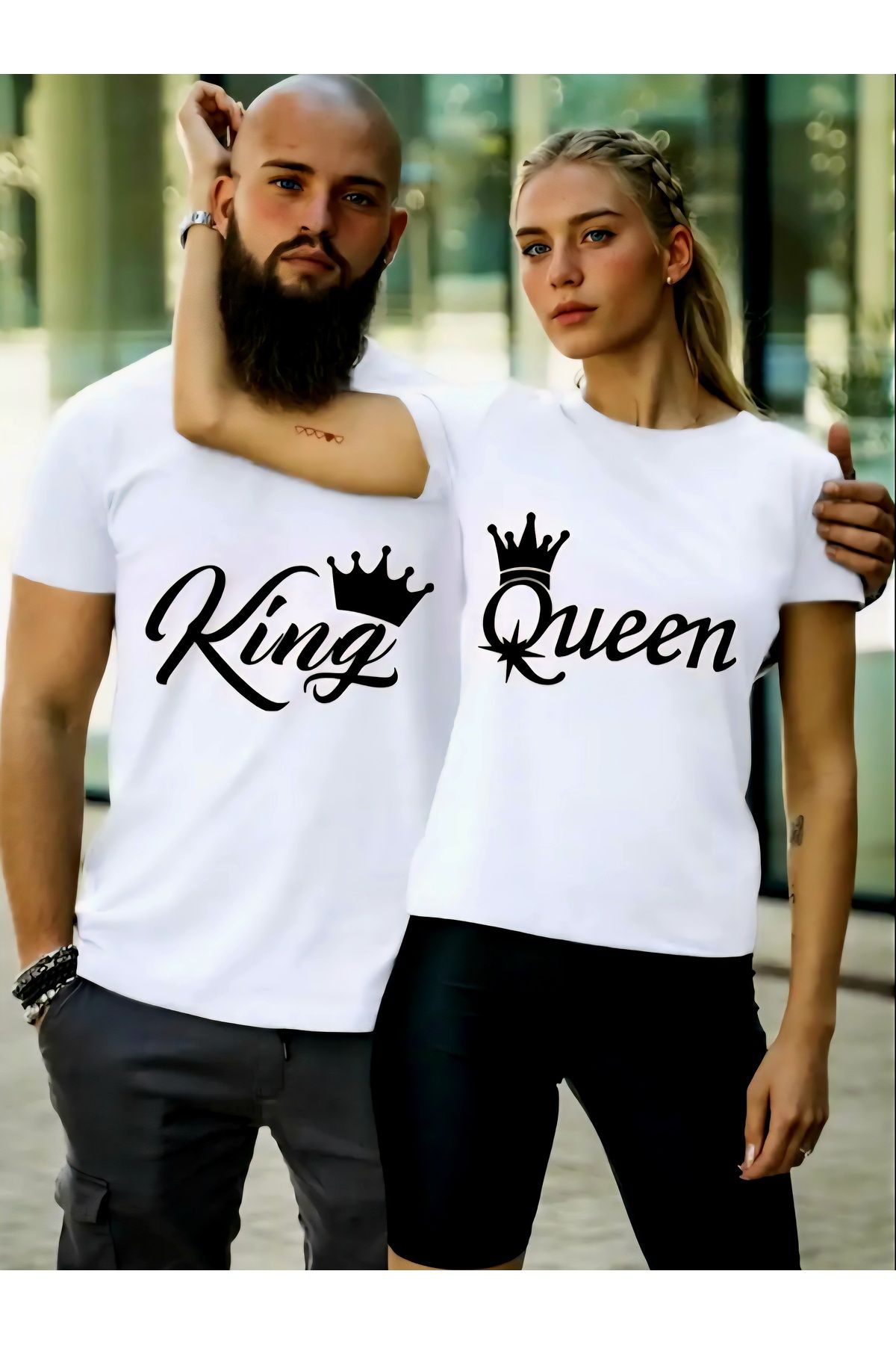 BYGGDESİGN BY GG DESİGN NAKIŞ BASKILI SEVGİLİ & EŞ TSHIRT