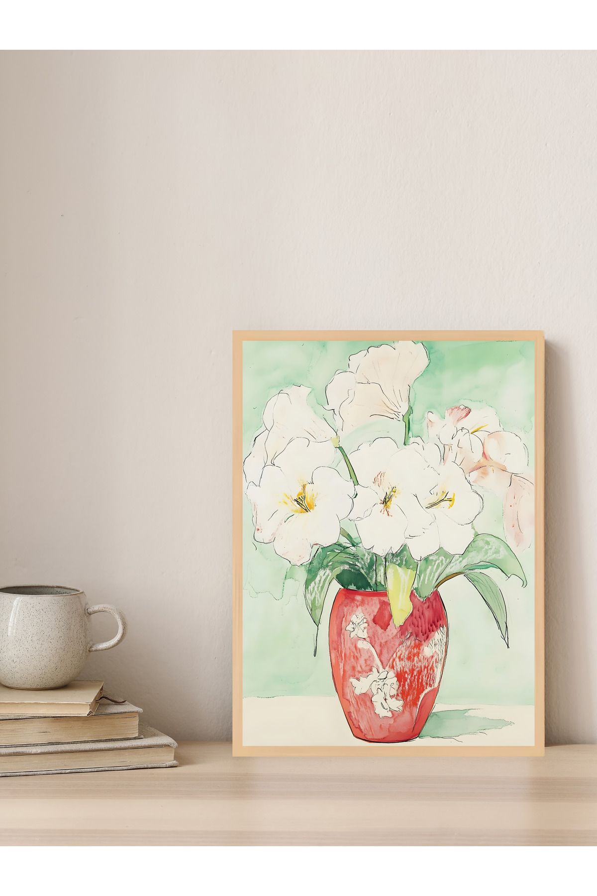Tuba Decor Tek parça Ahşap Çerçeve Görünümlü MDF Tablo