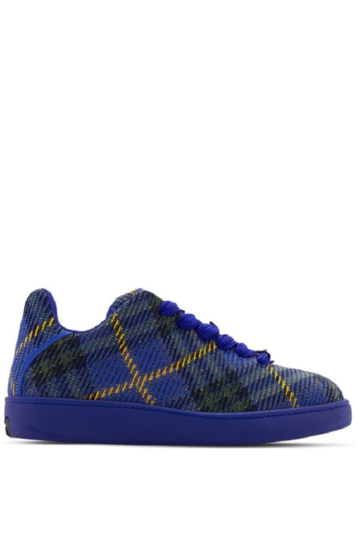 BURBERRY 8088827 Burberry Checked Box Knit Trainers Bright Navy Ip Check Box Knit Trainer Male