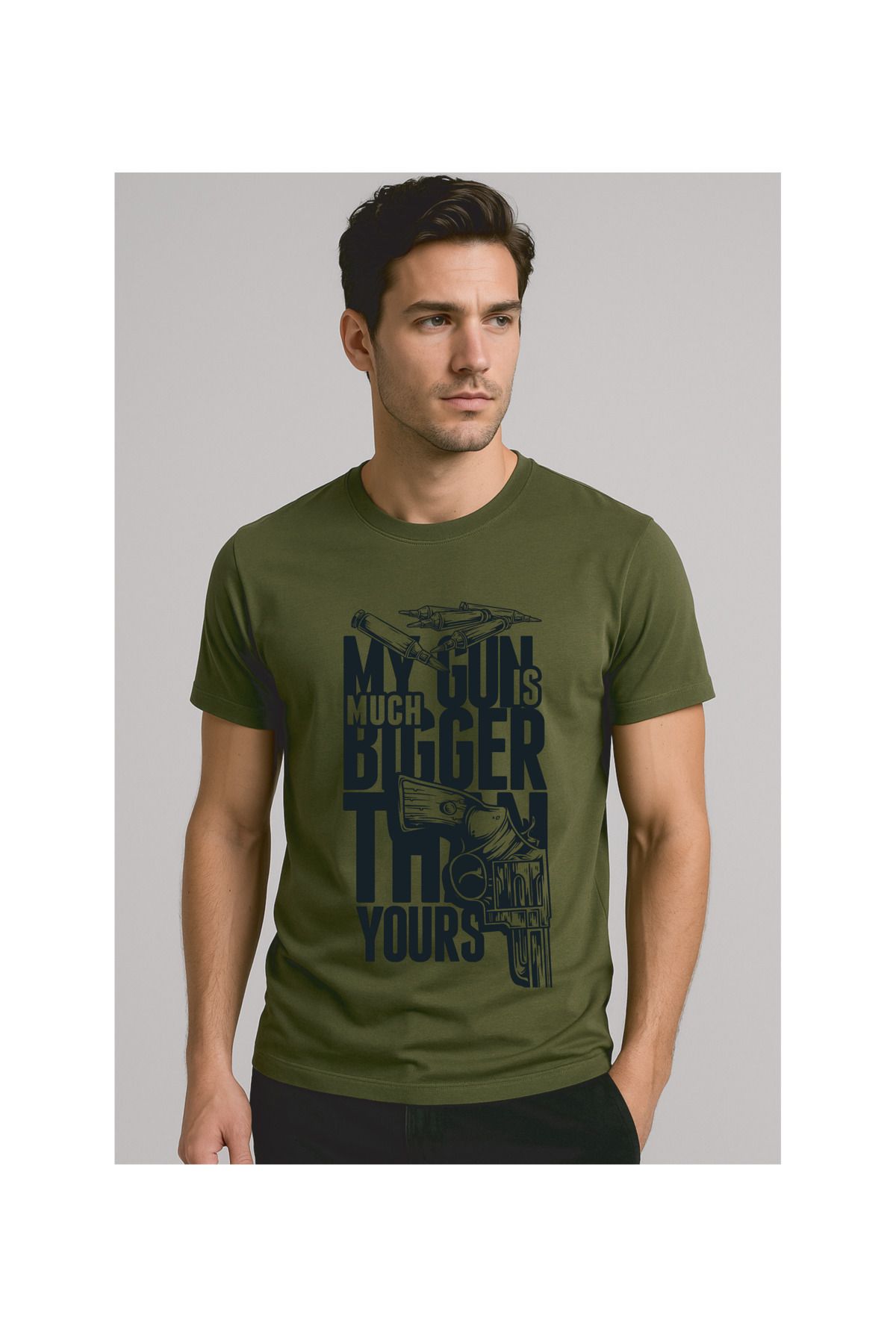 MODA Kısa Kollu, Regular Kalıp, Desenli, Erkek Tshirt
