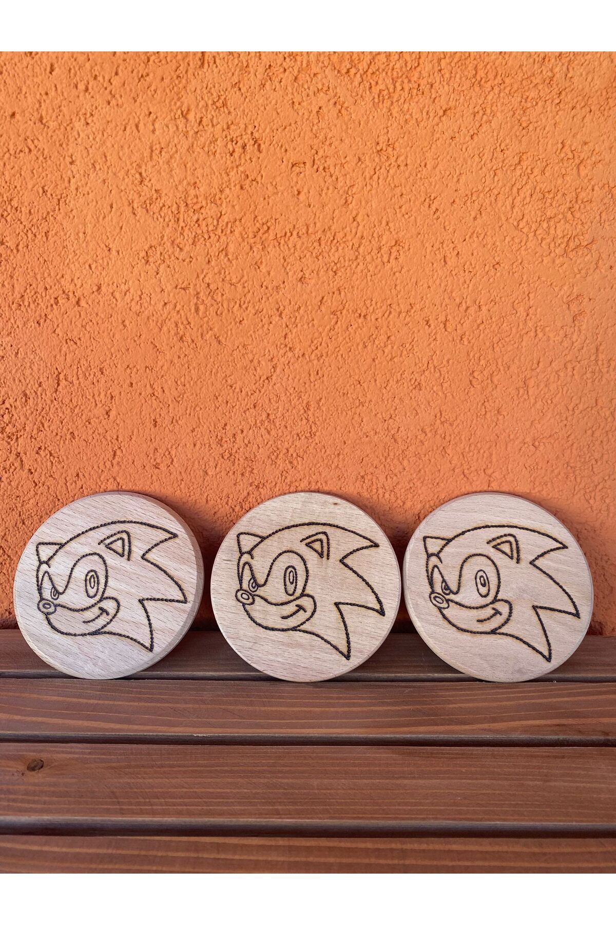 Happy Wood Ahşap boyama kütük hobi çocuklar için hediyelik sonic tablo