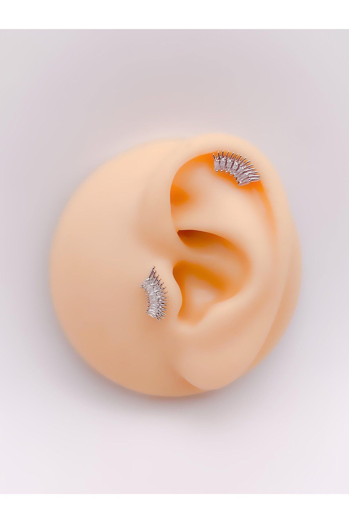 Trinos Cerrrahi Çelik Piercing ( Pirsing ) Zirkon Taşlı Kirpik Figürlü Tragus Helix Piercing (1adet)