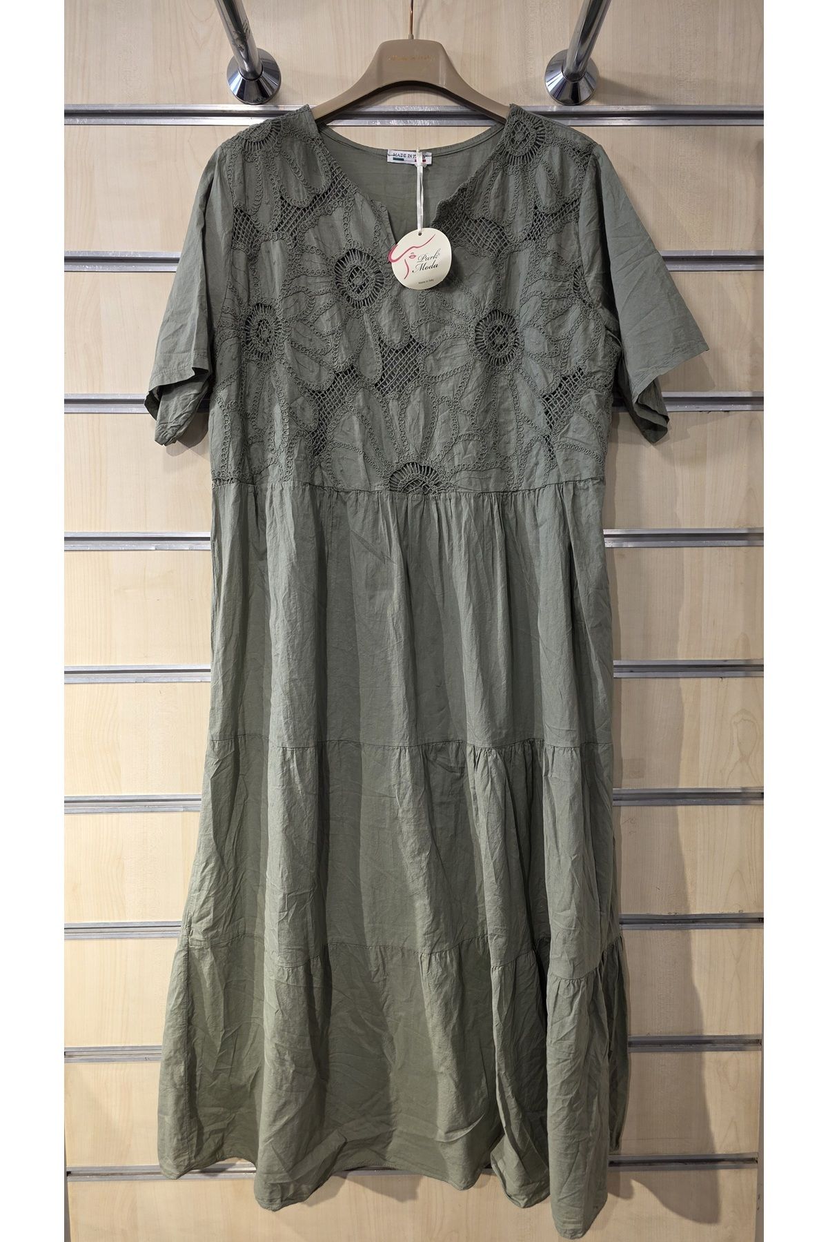 Park Moda Elbise İtalyan Pamuklu Papatya Dantelli