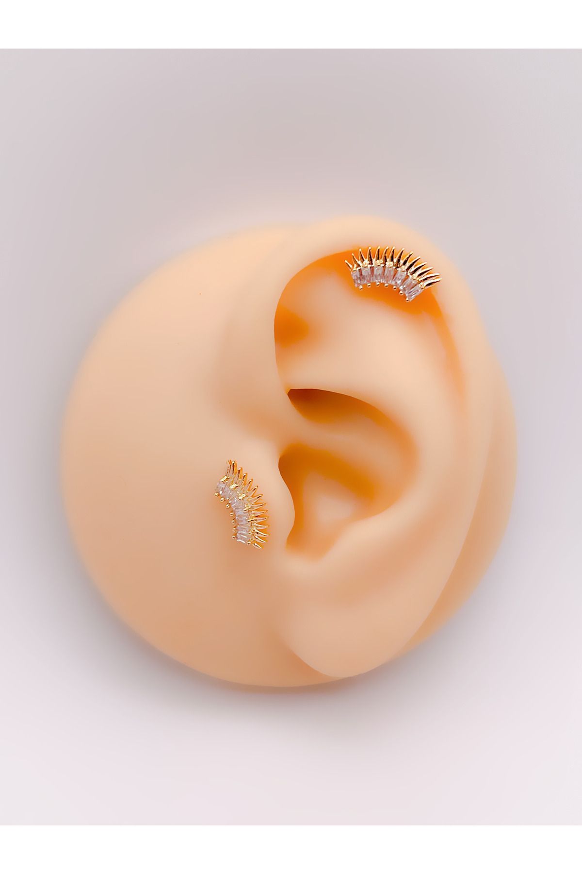 Trinos Cerrrahi Çelik Piercing ( Pirsing ) Zirkon Taşlı Kirpik Figürlü Tragus Helix Piercing (1adet)
