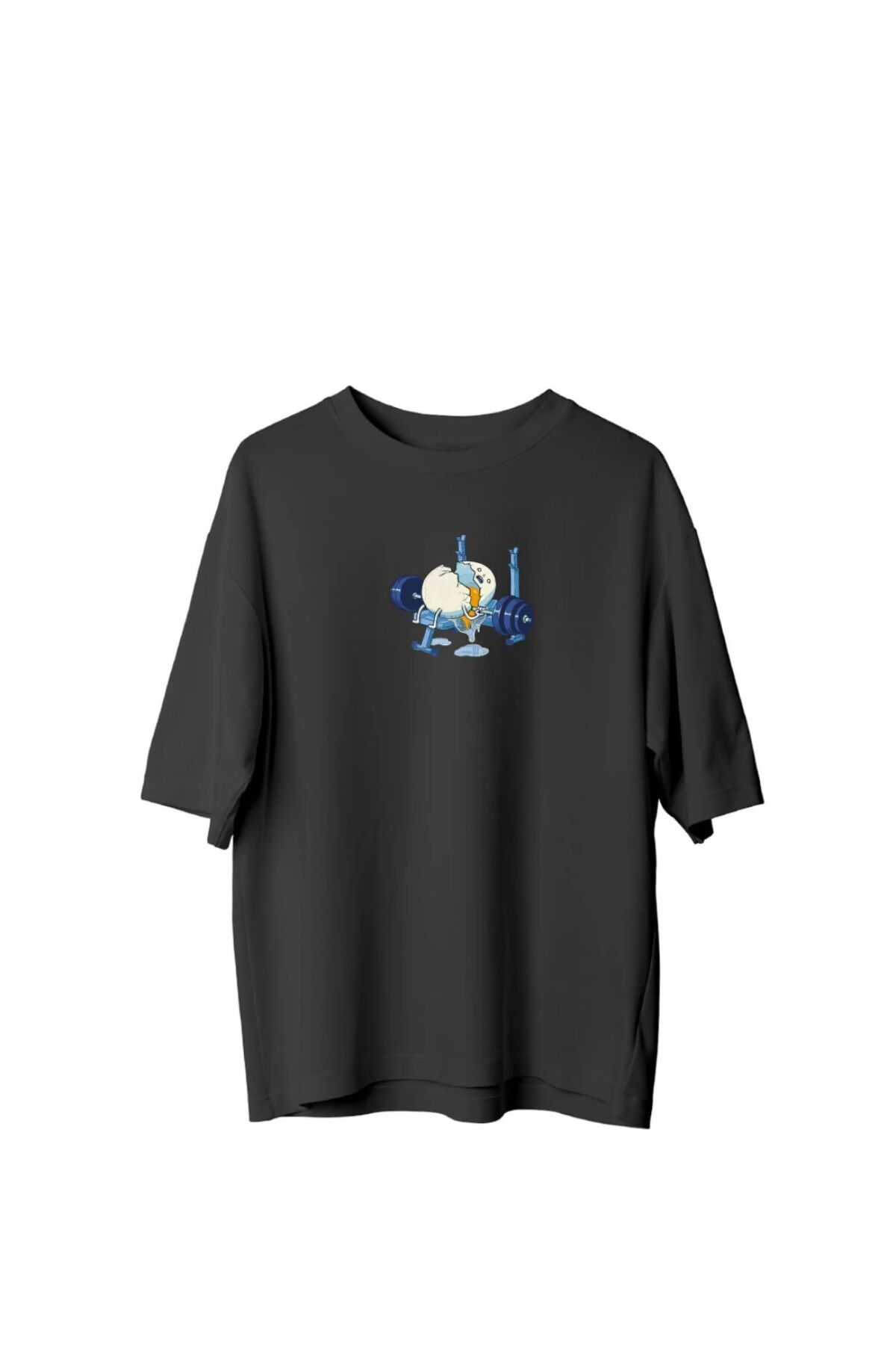 BETİLİNA Füme Kırık Yumurta Bakılı Oversize T-shirt