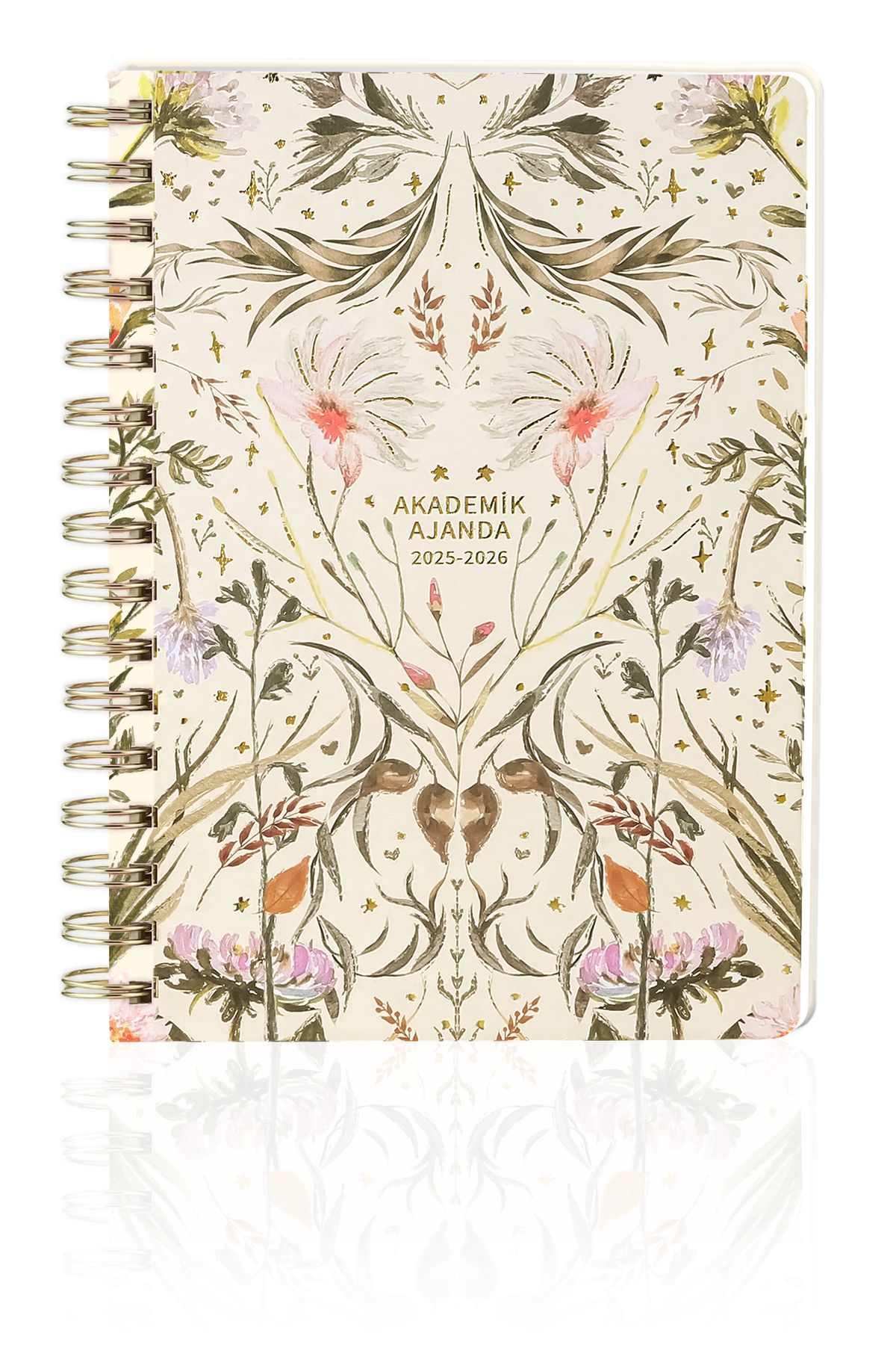 Victoria's Journals Akademik Ajanda-2025–2026 | A5 | Spiralli | Sert Kapak | Ivory 100 gr. | Wild Harmony