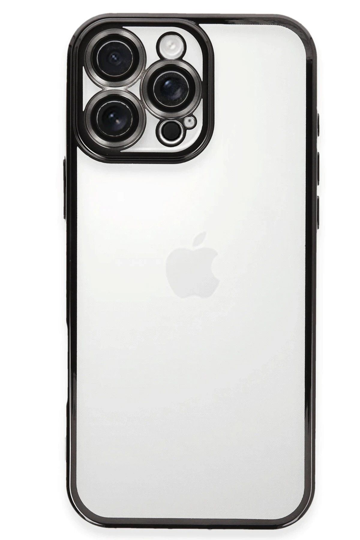 Toptan Bulurum iPhone 16 Pro Max Kılıf Lensli Silikon - Siyah
