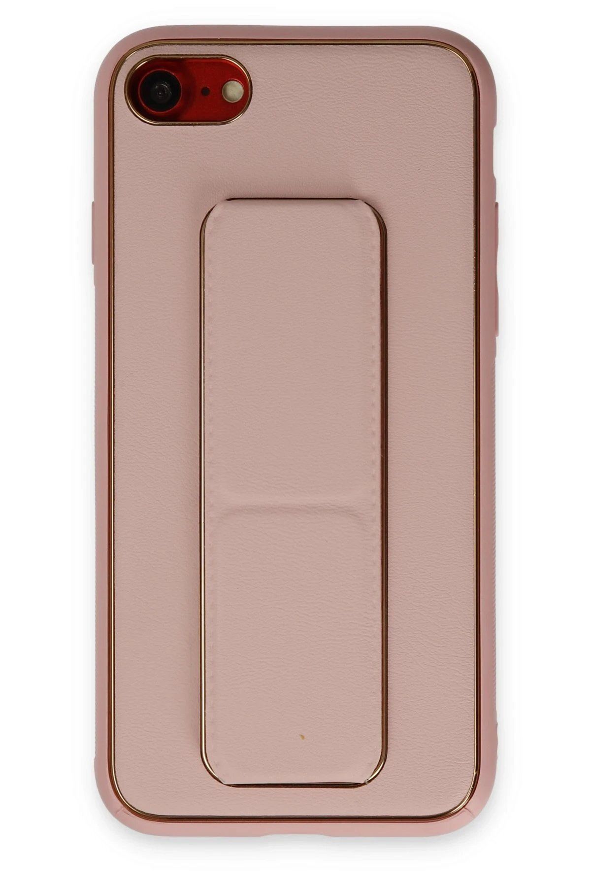Toptan Bulurum iPhone 7 Kılıf Coco Deri Standlı Kapak - Pembe