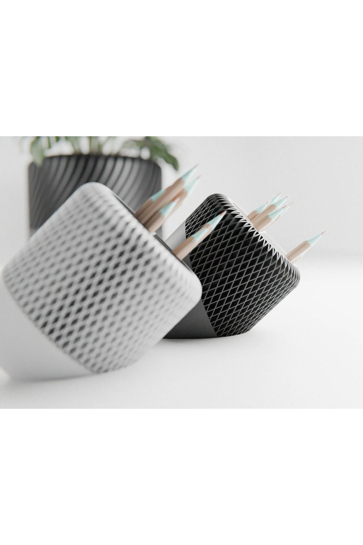 Phigo-2 Pcs Modern Japandi Style Desk Organizer 10 cm – Name Writable Minimalist 3D Printing Organizer 3