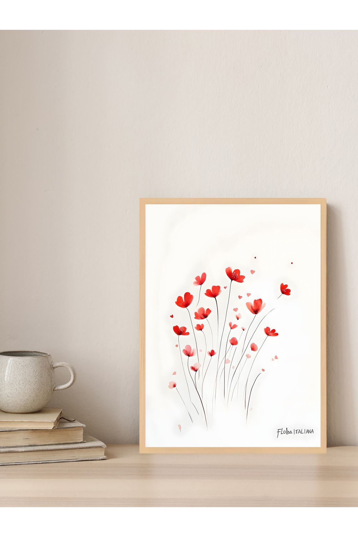 Tuba Decor Tek parça Ahşap Çerçeve Görünümlü MDF Tablo