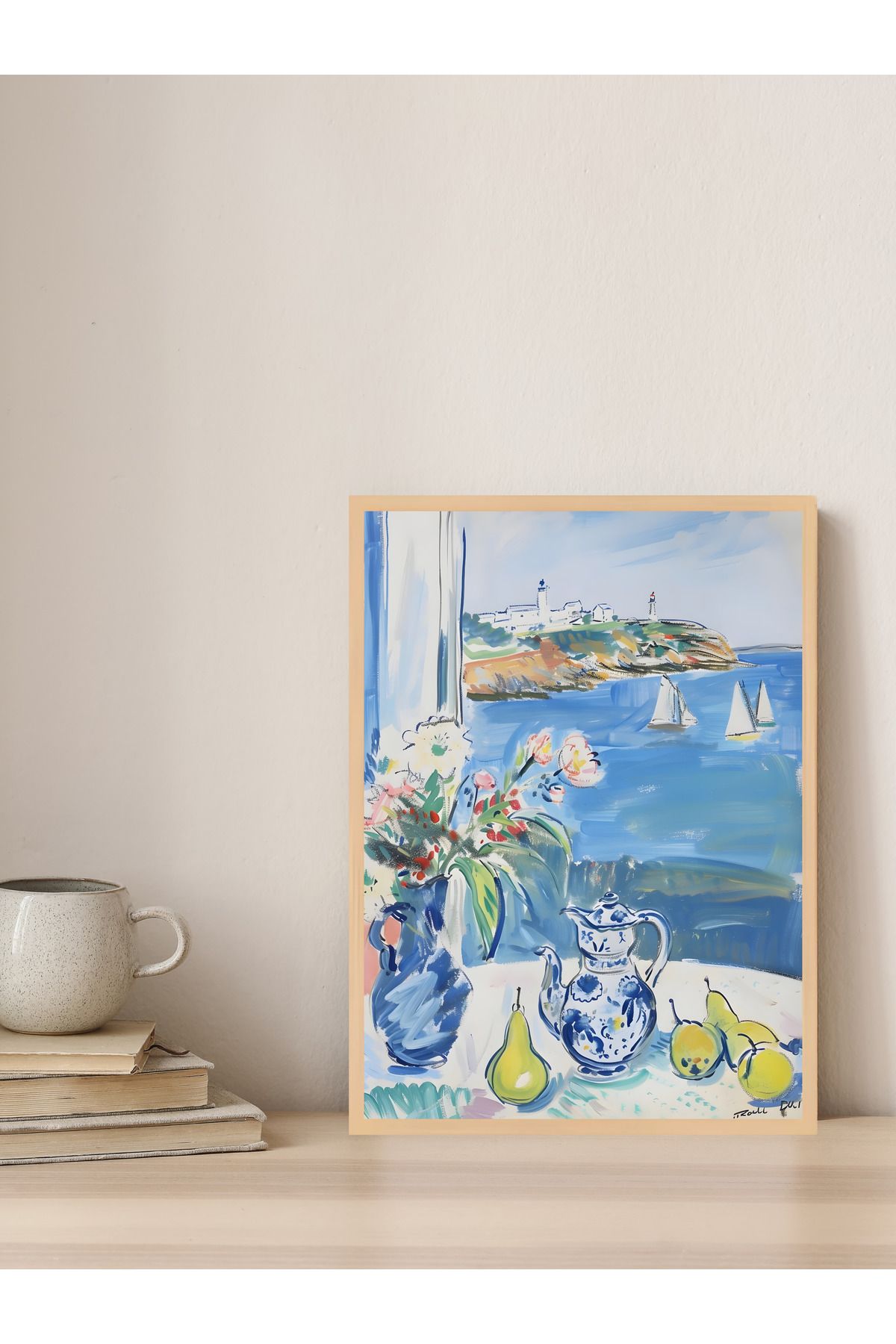 Tuba Decor Tek parça Ahşap Çerçeve Görünümlü MDF Tablo