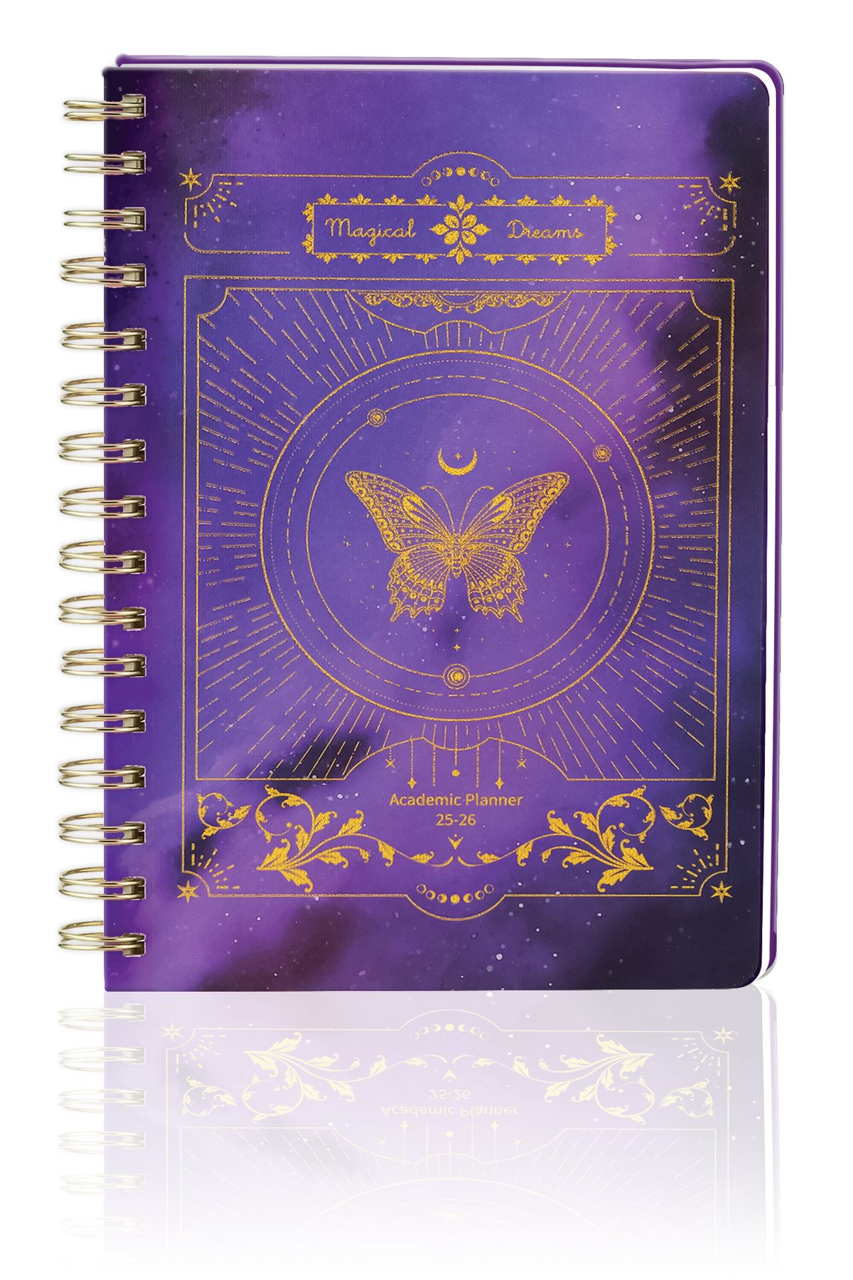 Victoria's Journals Akademik Ajanda-2025–2026 | A5 | Spiralli | Sert Kapak | Ivory 100 gr. | Stellar Bloom
