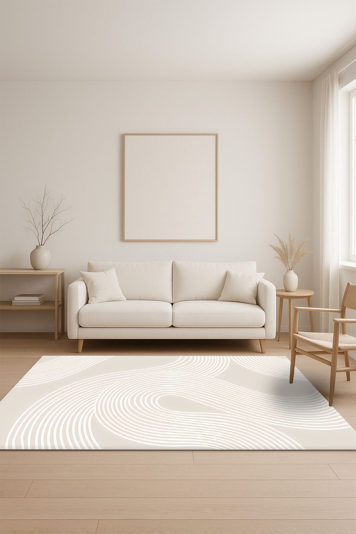 SÜNGERSAN Modern Pastel Renk Tonlarında Kaymaz Yıkanabilir Halı Kaymaz Salon Halısı