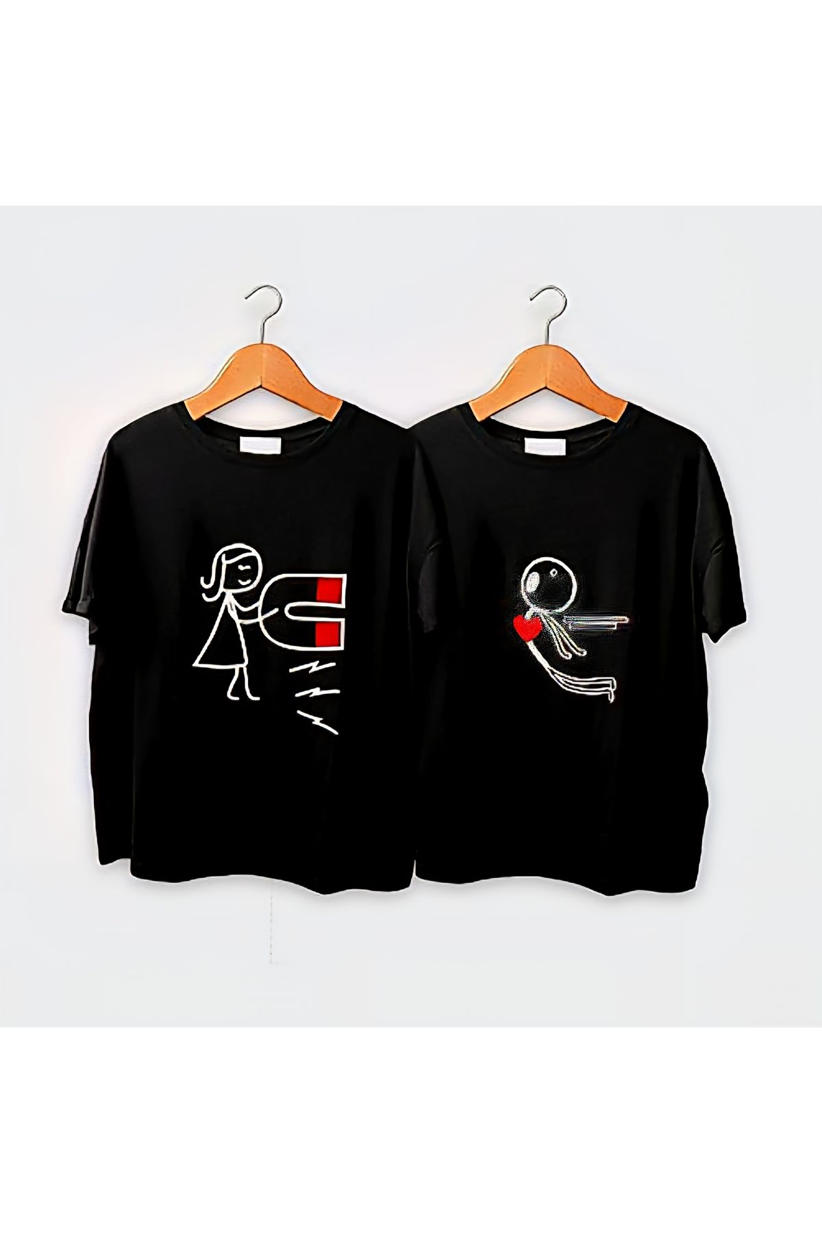 BYGGDESİGN BY GG DESİGN NAKIŞ BASKILI SEVGİLİ & EŞ TSHIRT