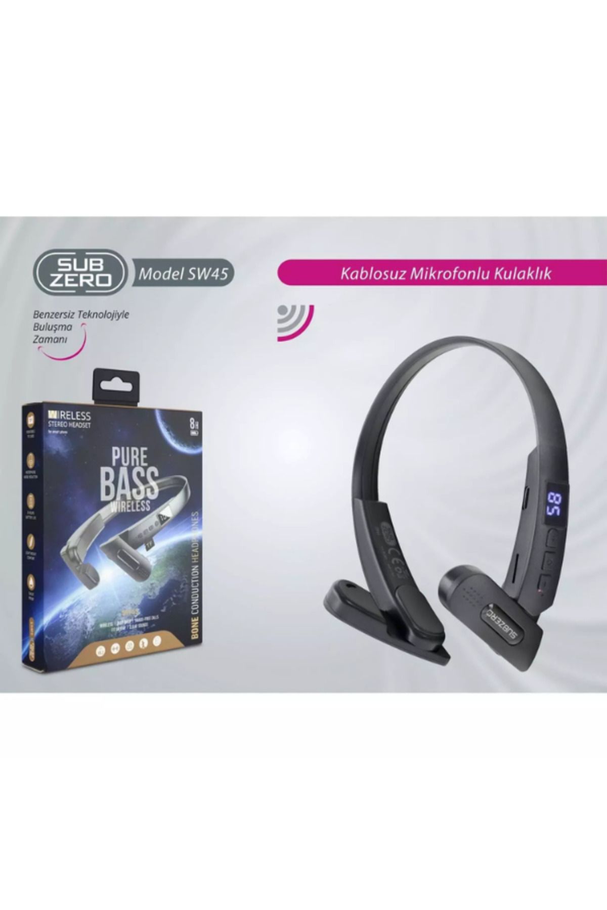 Subzero SW45 Kablosuz Bluetooth Kulaklık | LED Göstergeli, Şarj Kutulu, Kulak İçi TWS