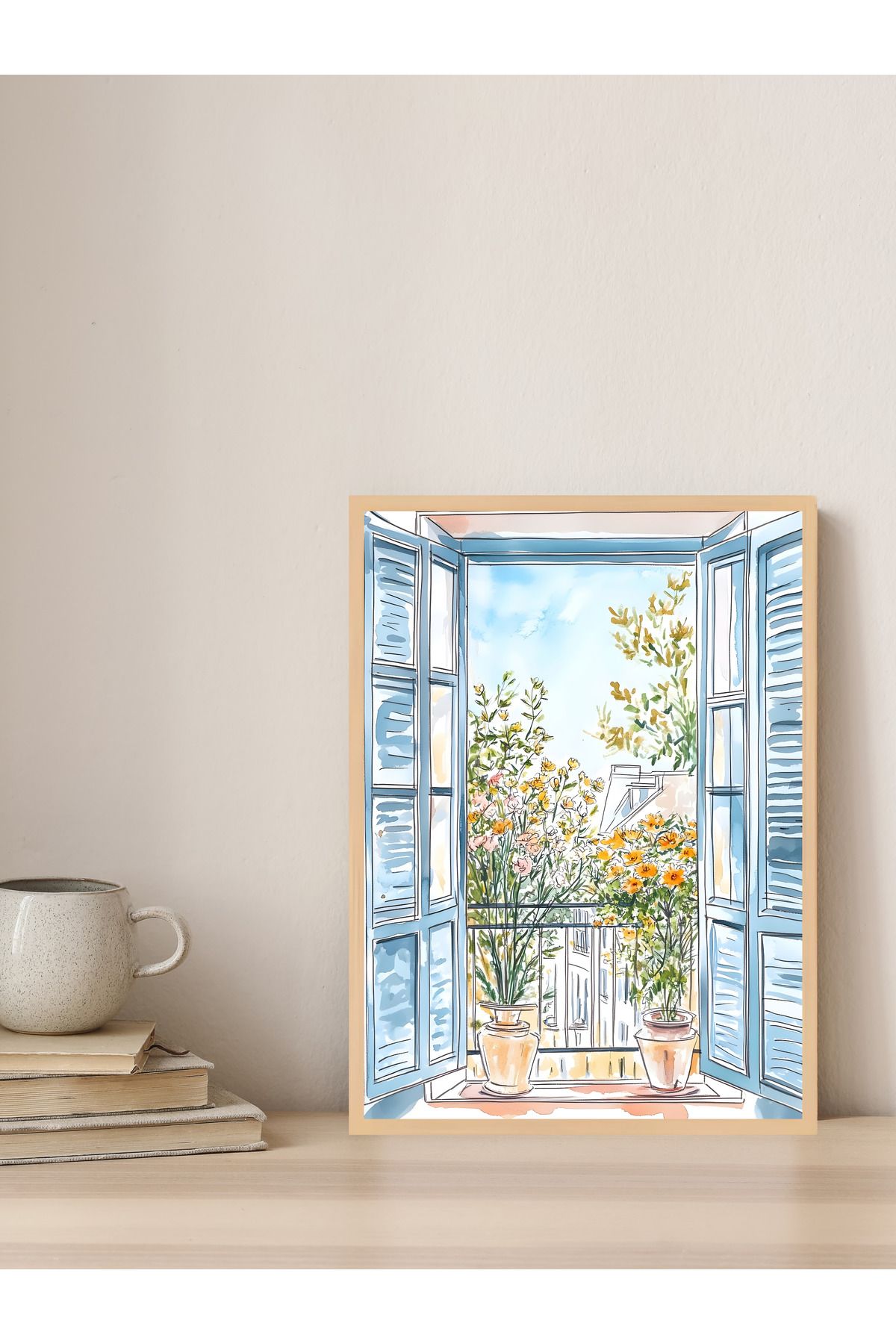 Tuba Decor Tek parça Ahşap Çerçeve Görünümlü MDF Tablo