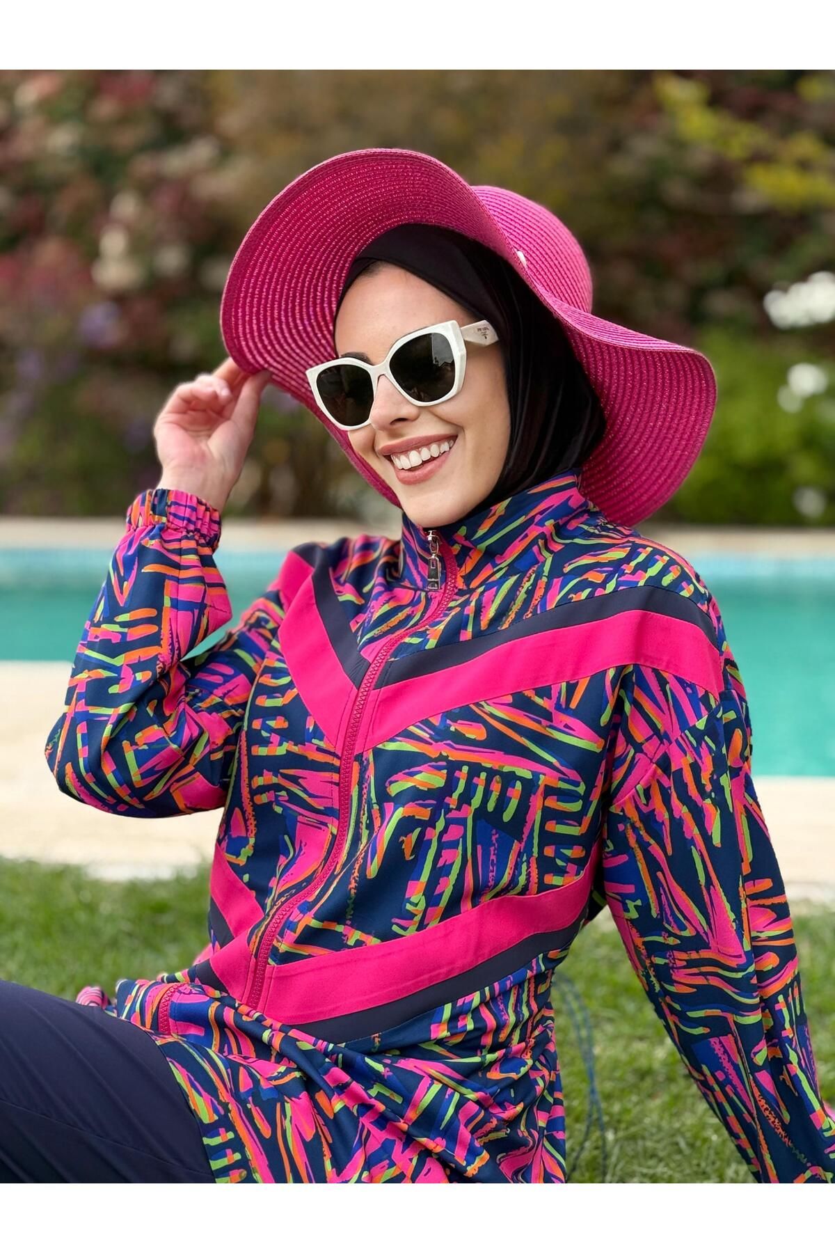 Moodbasic MOODBASİC SWİMWEAR GOLD RENKLİ DESENLİ MAYO